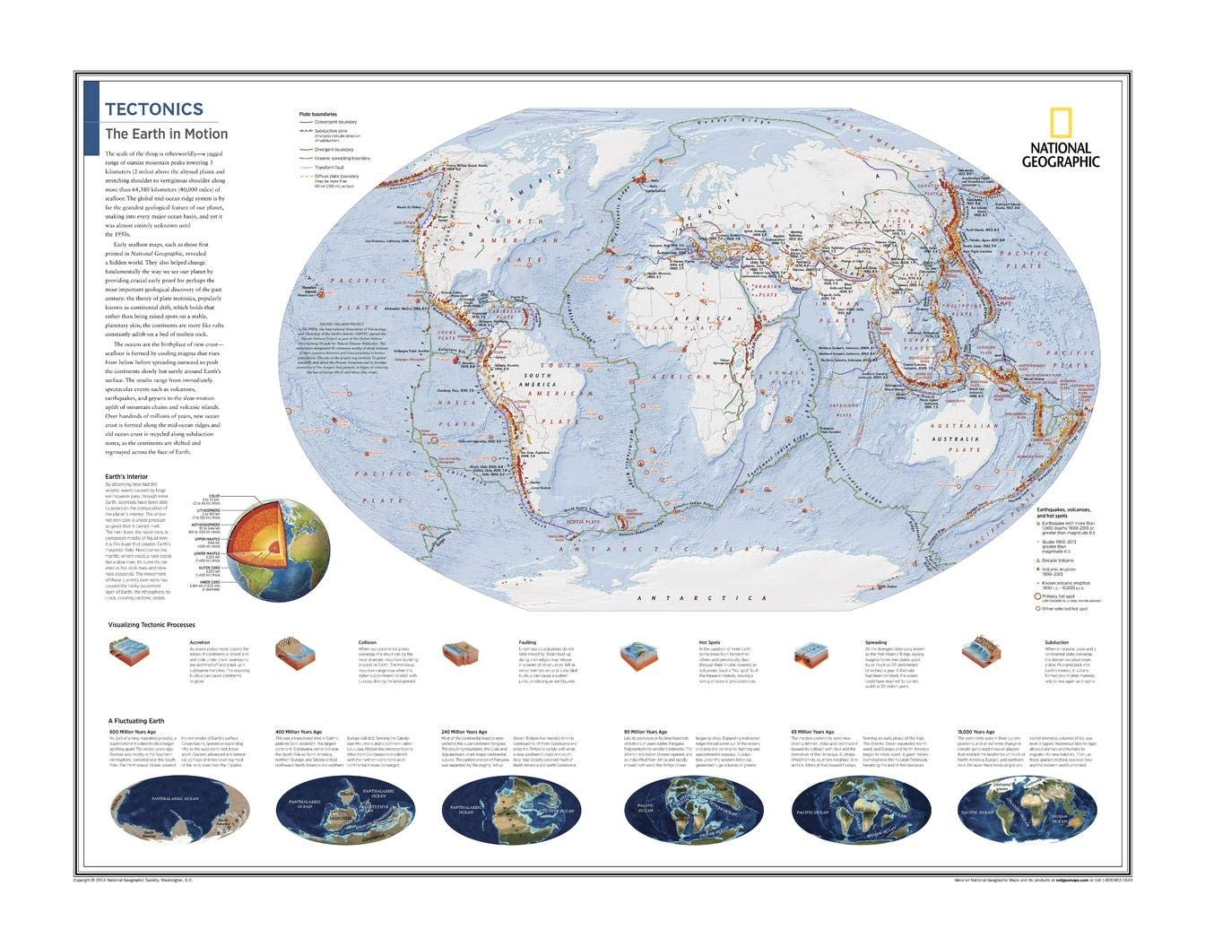 Amazon National Geographic World Tectonic Plates Wall Map 28 X 22 Inches Art Quality Print Office Products