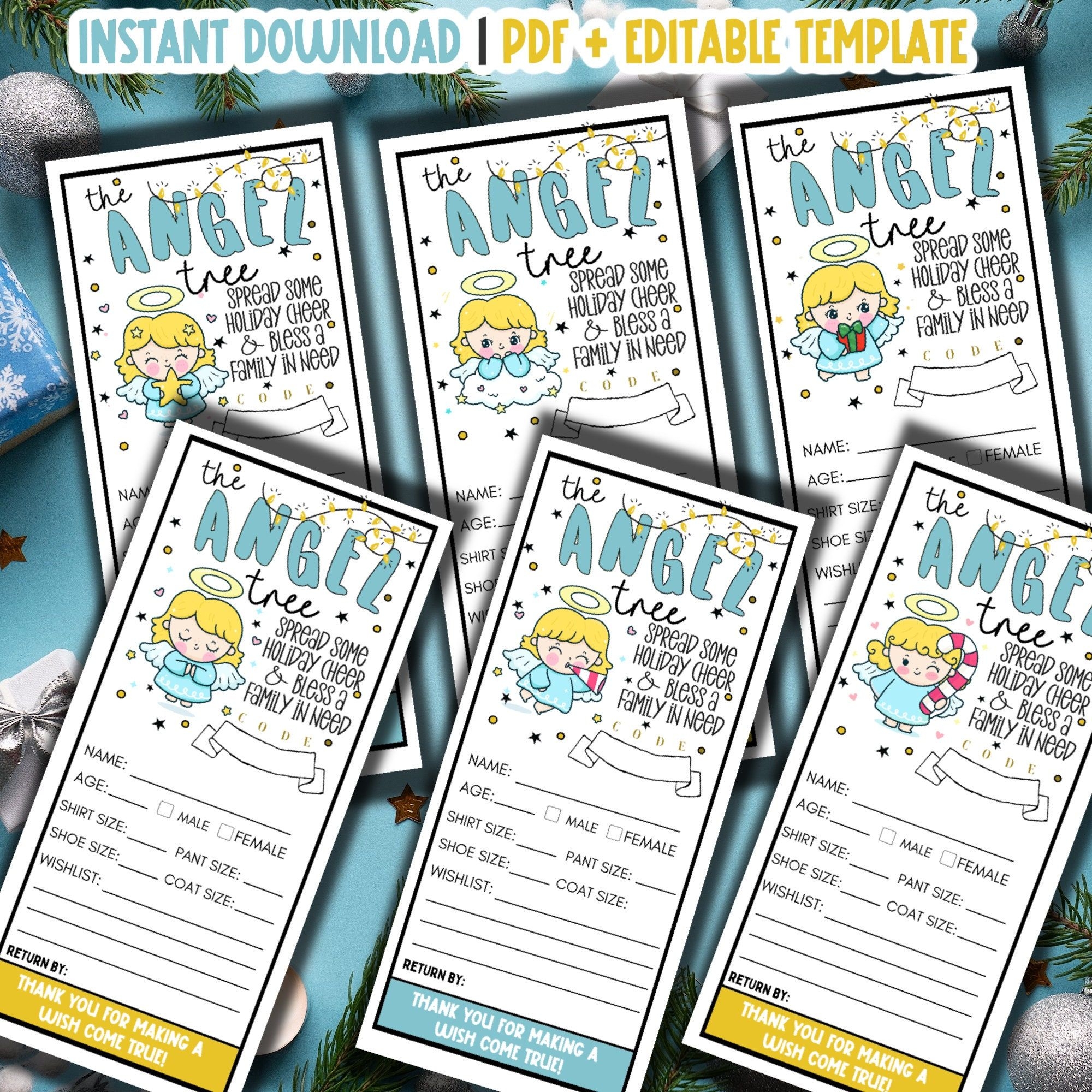 Angel Tree Tags Template Shop On Pinterest