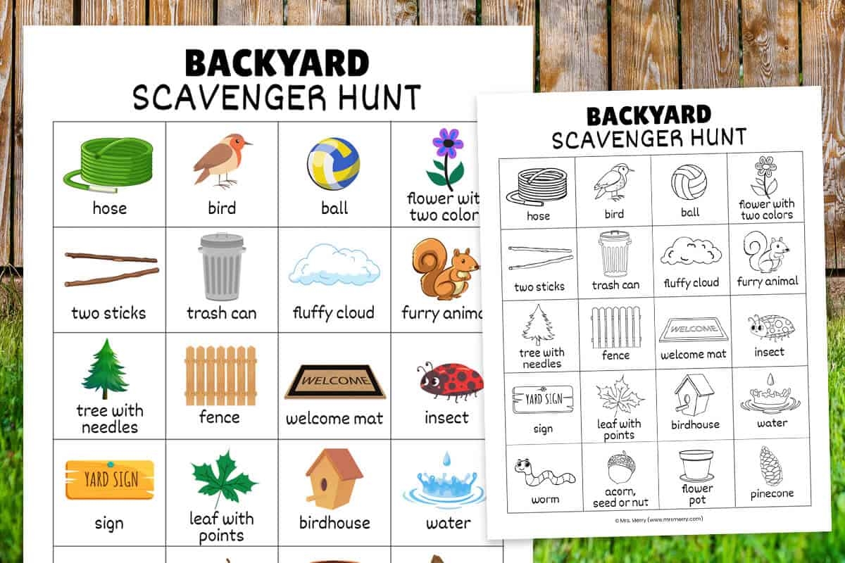 Backyard Scavenger Hunt Free Printable Mrs Merry