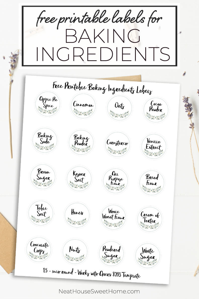 Baking Ingredients Labels 