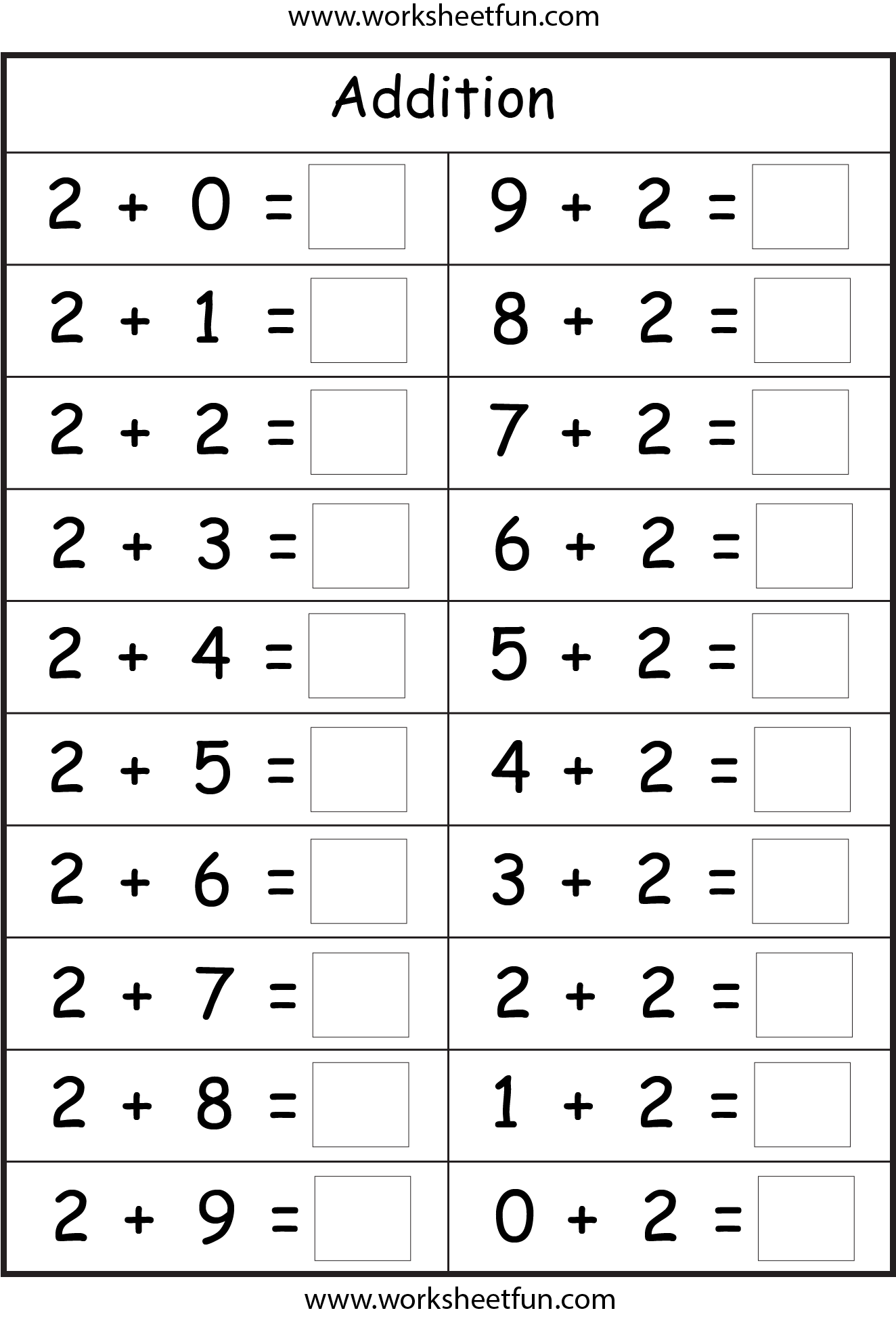 Basic Addition Facts 8 Worksheets FREE Printable Worksheets