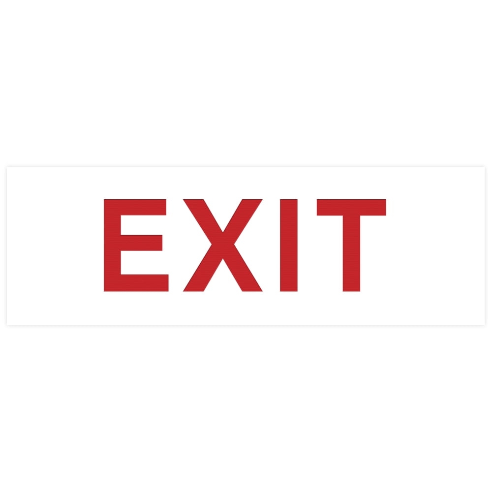 Basic EXIT Door Wall Sign White Red Large Walmart Business Supplies