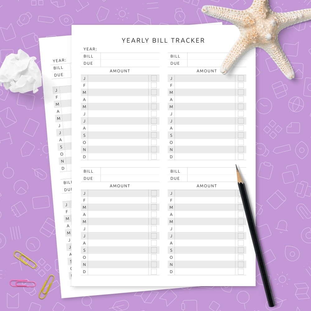Bill Tracker Templates Download Printable PDF