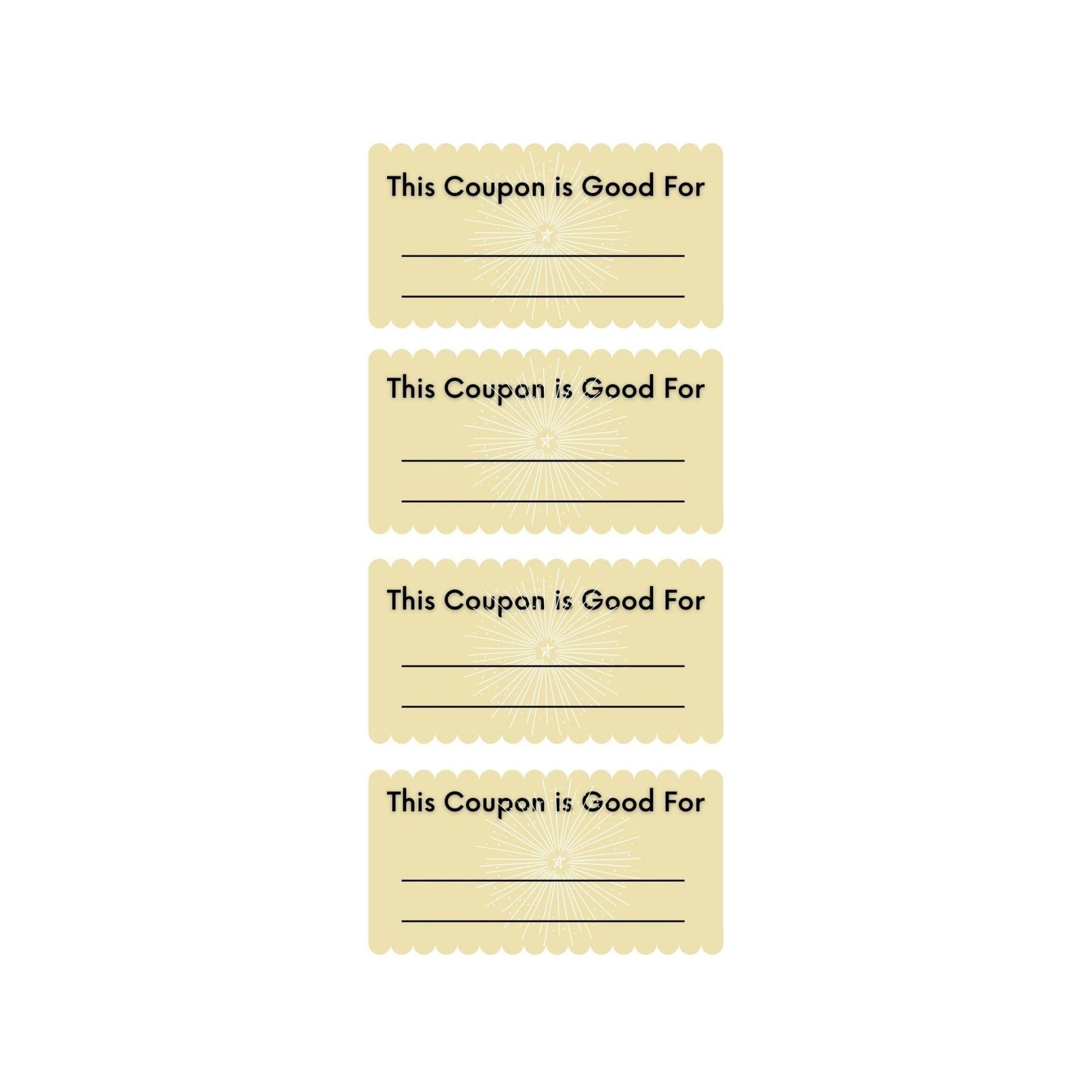 Blank Coupon Forms Downloadable Printable Grade School Homeschool Rewards For Kids At Home Etsy