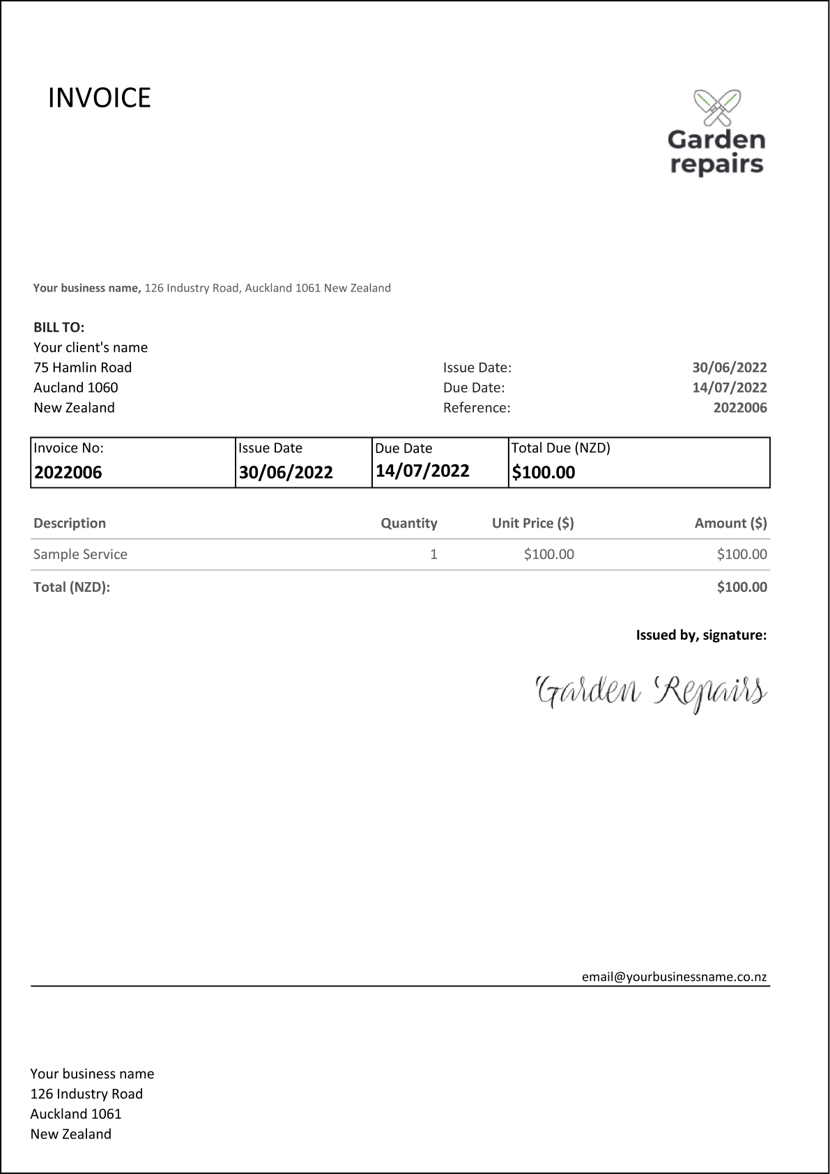 Free Printable Invoice Forms