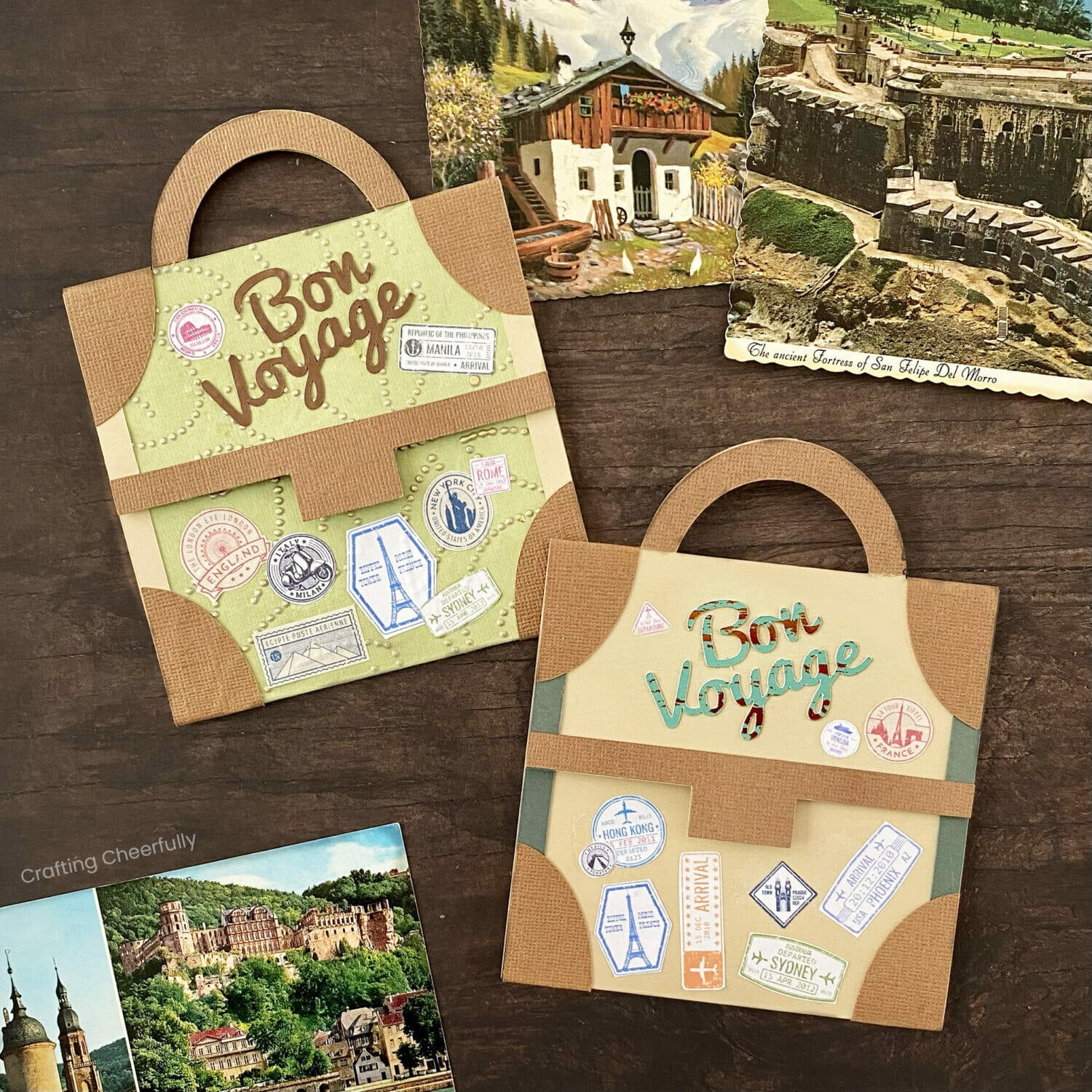 Bon Voyage Suitcase Card Crafting Cheerfully