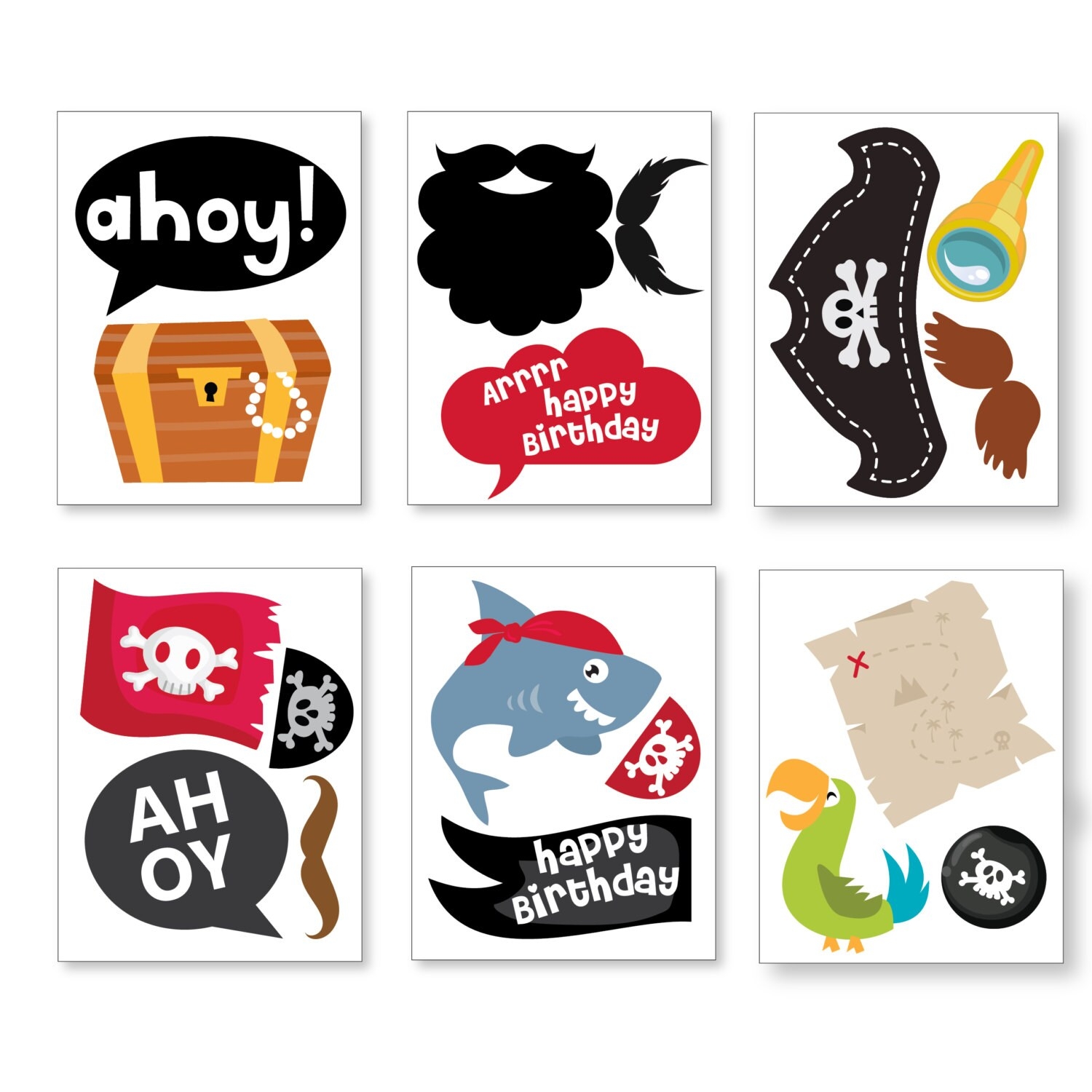 Boys Pirate Photo Booth Props Pirate Birthday Props Instant Download Printable Files Sale 50 Off Etsy