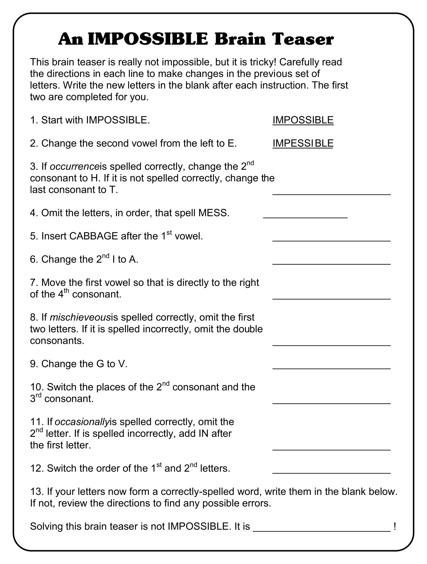Brain Teasers With Answers 20 Free PDF Printables Printablee