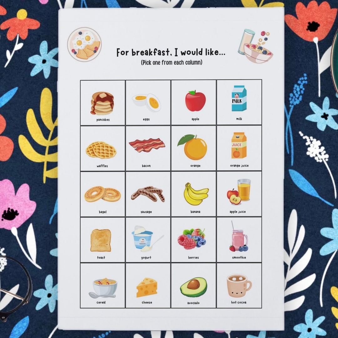 Breakfast Menu For Kids Fun Healthy Meal Plan PDF Printable Children s Food Choices Digital Download Etsy