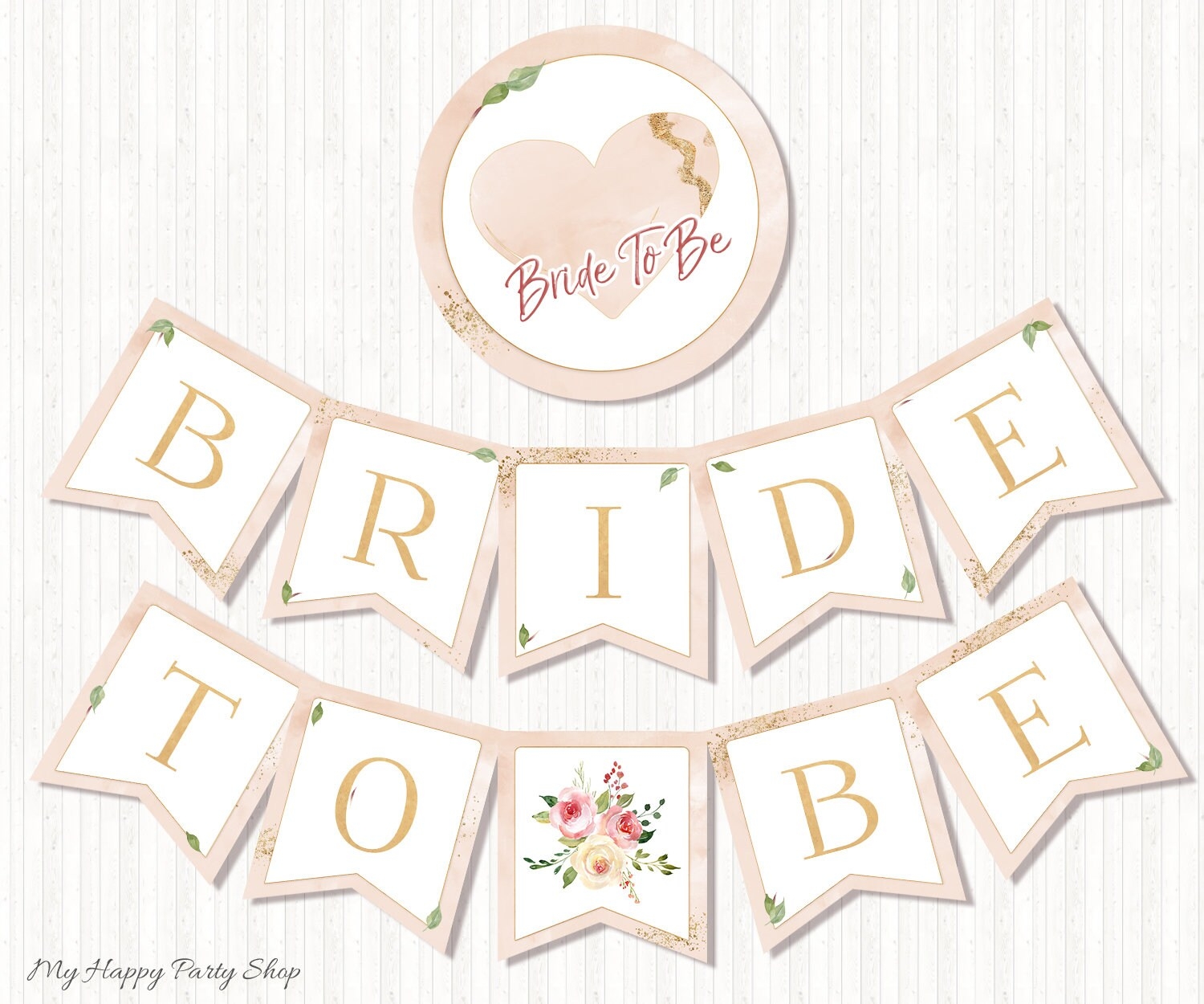 Bridal Shower Banner PRINTABLE Pink Bride To Be Banner Bridal Shower Blush Pink Bachelorette Shower INSTANT DOWNLOAD Digital BSG017 Etsy