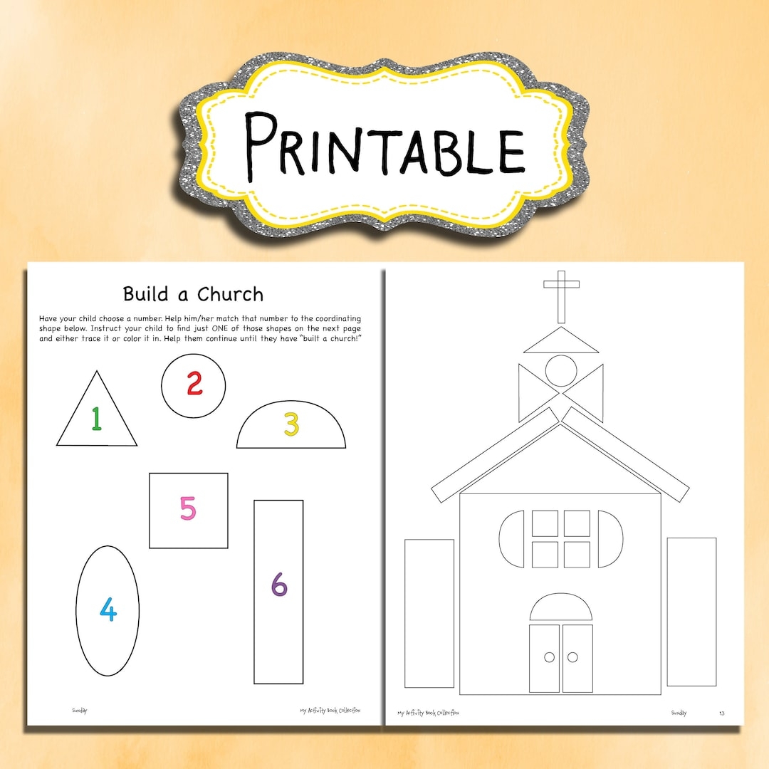 Build A Church Printable Worksheet For Kids NONDENOMINATIONAL CHRISTIAN Activity For Kids Sunday Activity Quiet Book Church For Kids Etsy