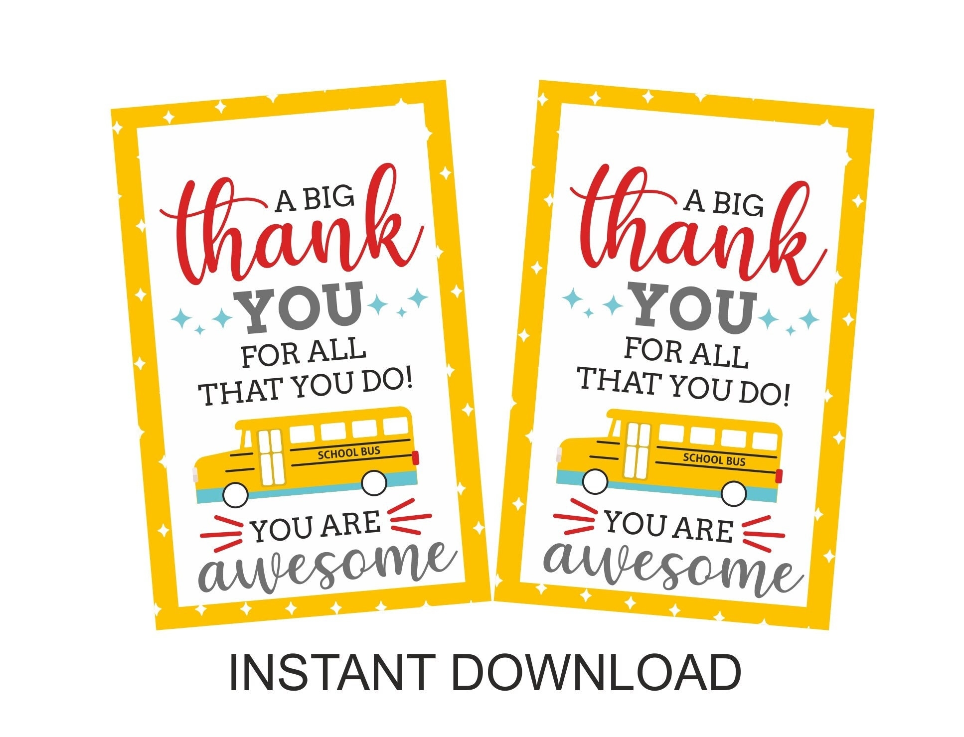 Bus Driver Appreciation Gift Tag Printable Bus Driver Tags School Bus Driver Thank You Tag Bus Driver Gift Ideas Bus Driver Tag PDF Etsy