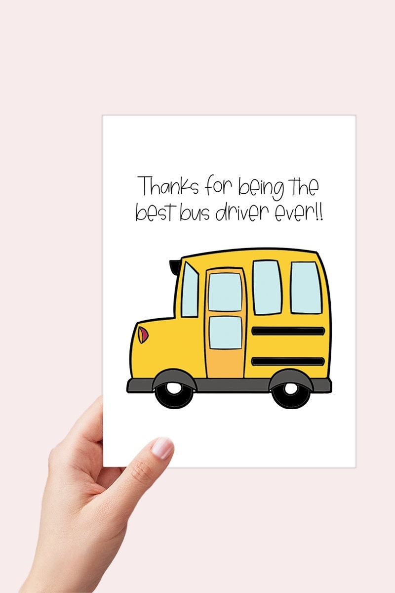 Bus Driver Thank You Card Printable StarCityCo Worksheets Library
