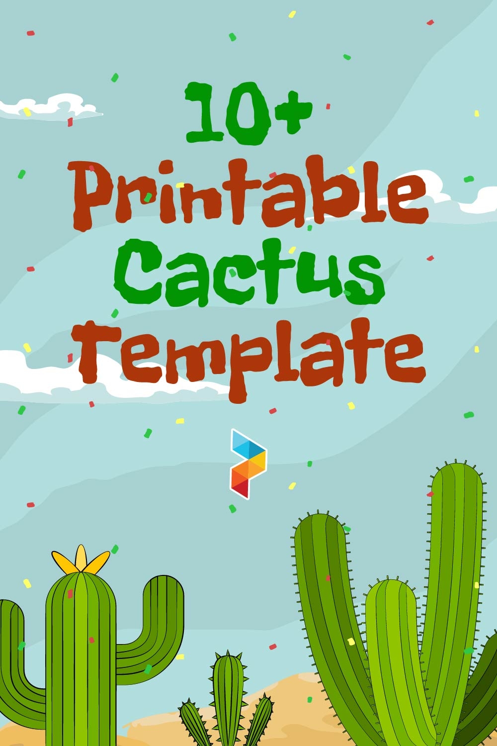 Cactus Template 10 Free PDF Printables Printablee