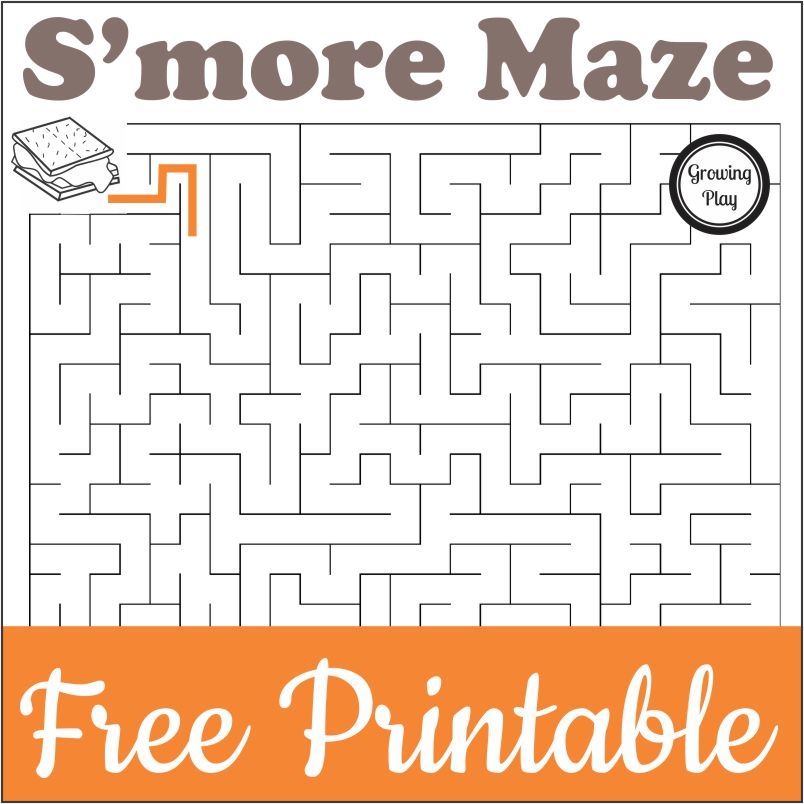 Camping Maze Printable FREE Growing Play