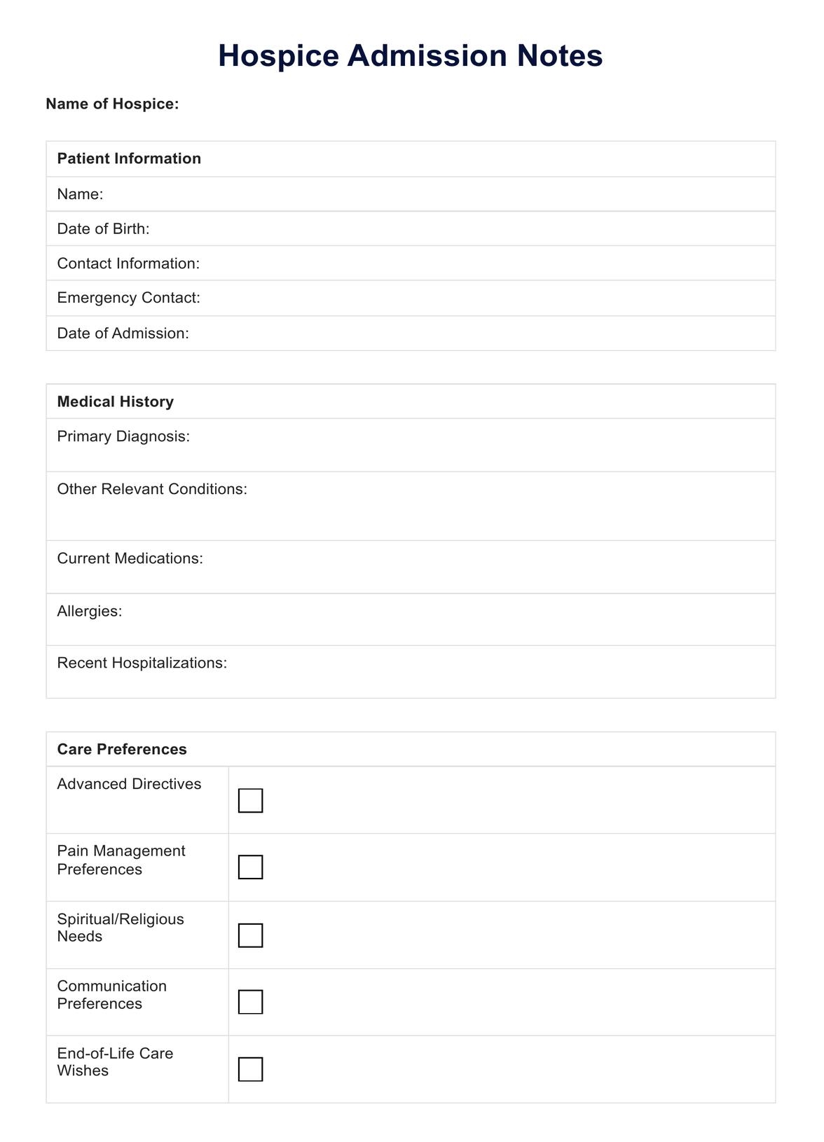 Free Printable Caregiver Forms