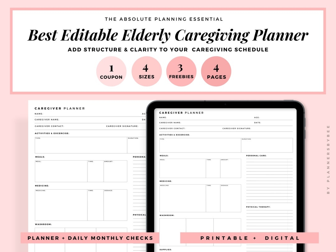 Caregiving Elderly Care Checklist EDITABLE Printable Caregivers Care Log Template Home Health Care Forms Elder Care Caregiver Daily Log PDF Etsy