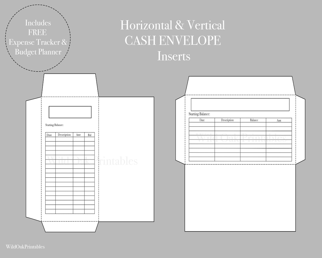 Cash Money Envelope Printable Cash Envelope Wallet System INSTANT DOWNLOAD Includes Free Monthly Budget Plan Expense Tracker Etsy