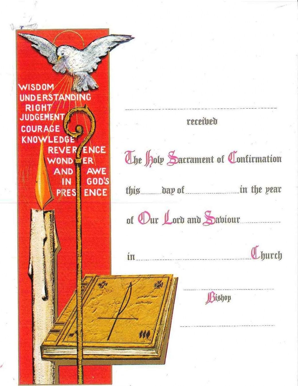 Catholic Confirmation Certificate Template EmetOnlineBlog