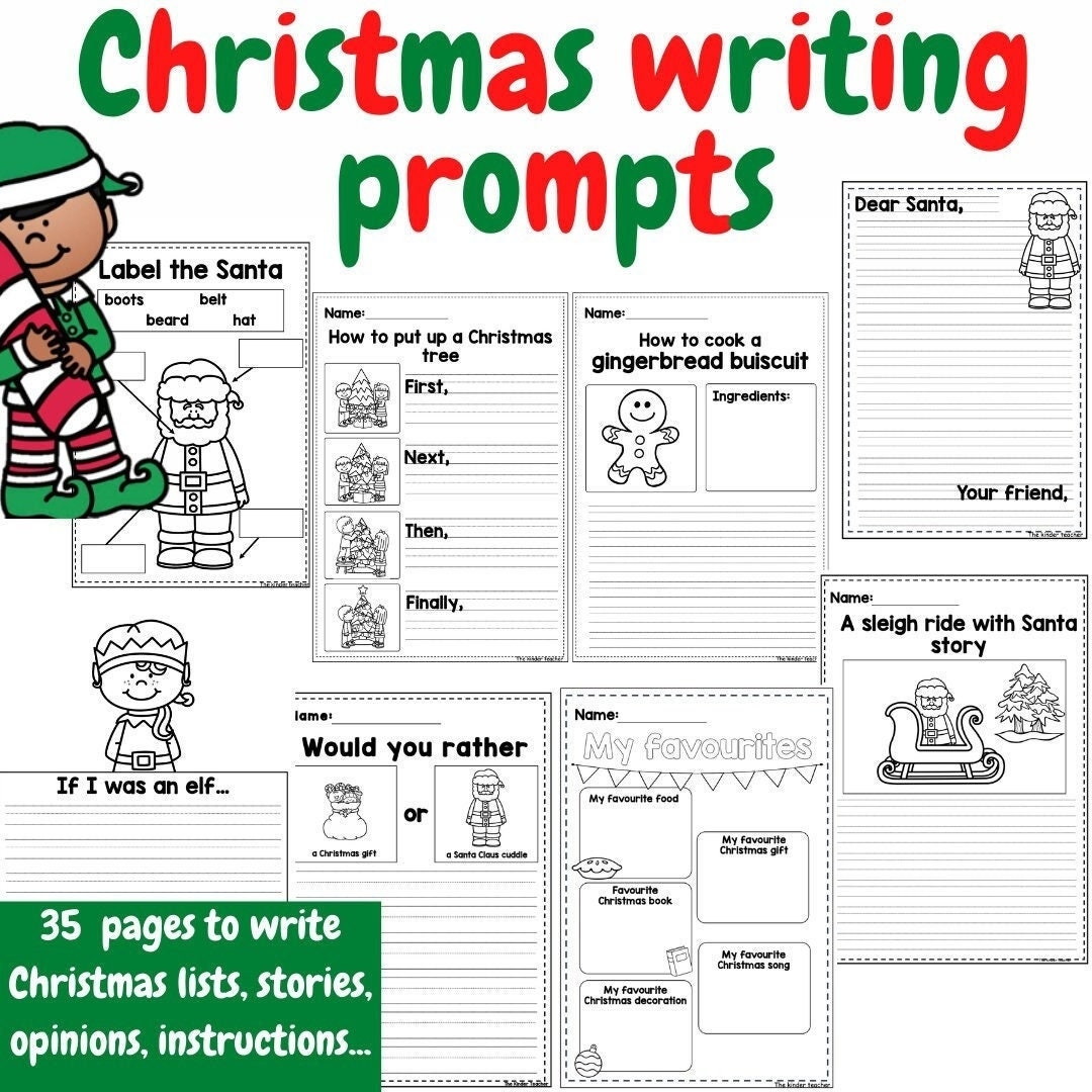 Christmas Writing Prompts Booklet Early Years Etsy