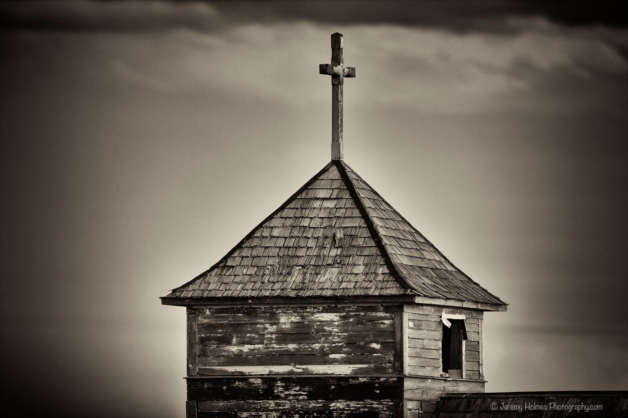Church Steeple With Cross Black And White Sepia Fine Art Photography Print Or Metal Print Etsy