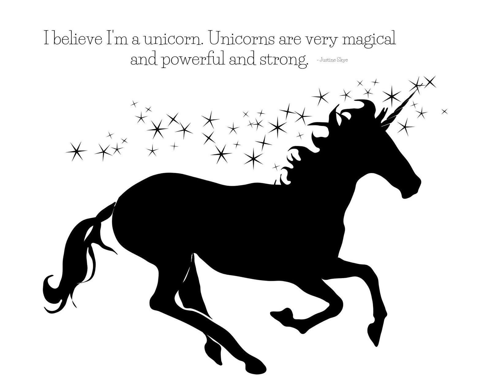 CJO Photo Printable Black And White Art 8x10 Unicorn Quote