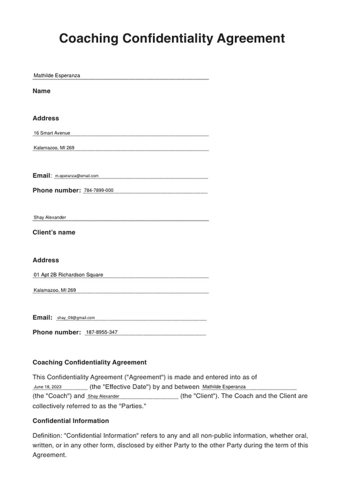 Free Printable Confidentiality Agreement Form