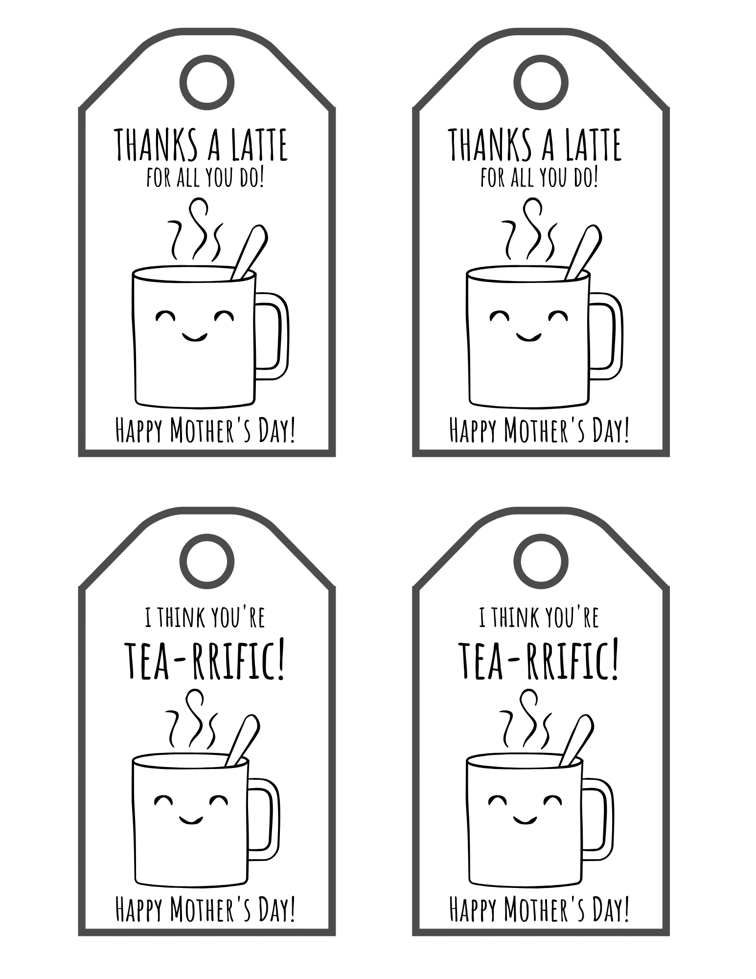 Coffee And Tea Gift Tags A Hundred Affections