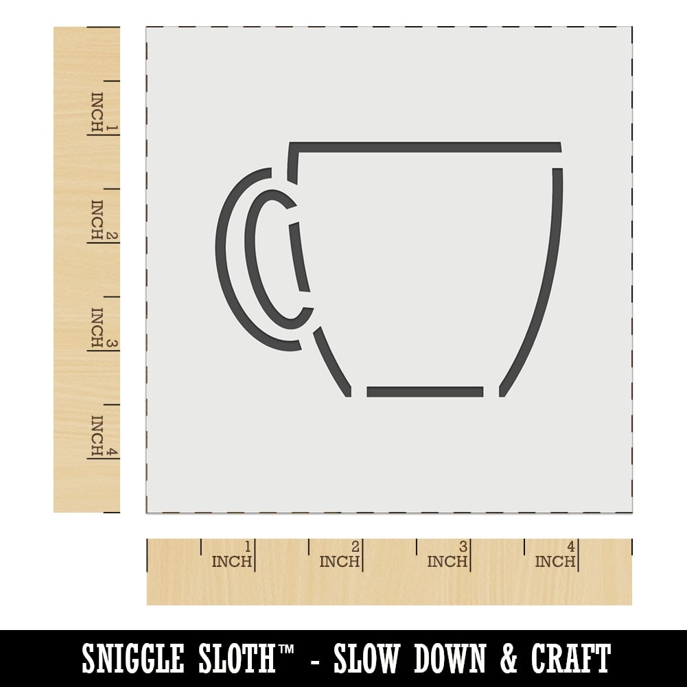 Coffee Mug Cup Outline DIY Cookie Wall Craft Stencil 9 0 Inch Walmart