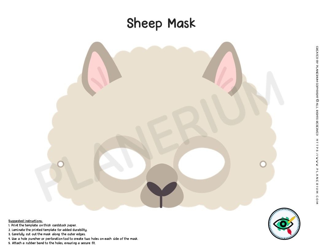 Free Printable Sheep Mask