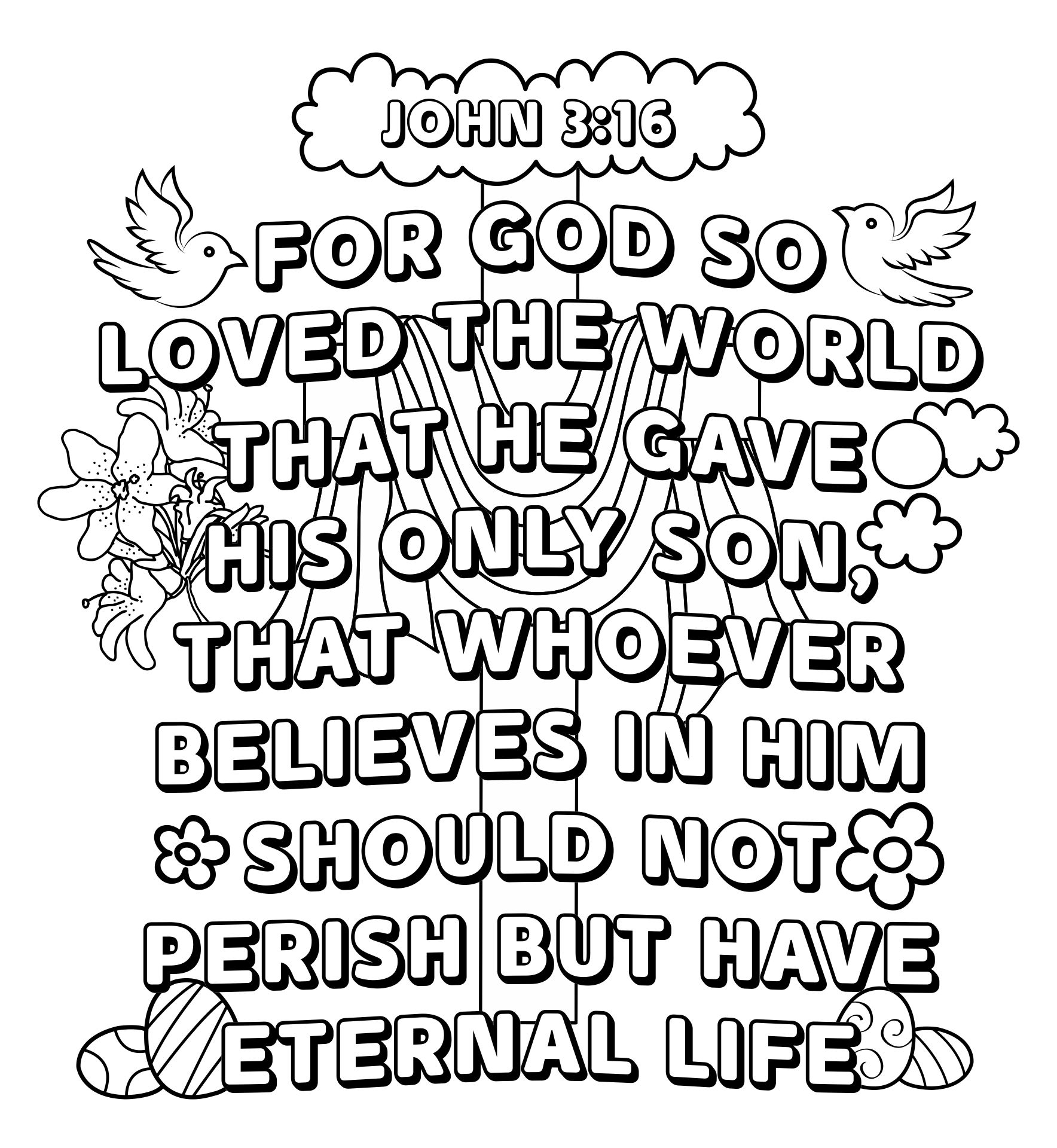 Coloring Page With John 3 16 10 Free PDF Printables Printablee