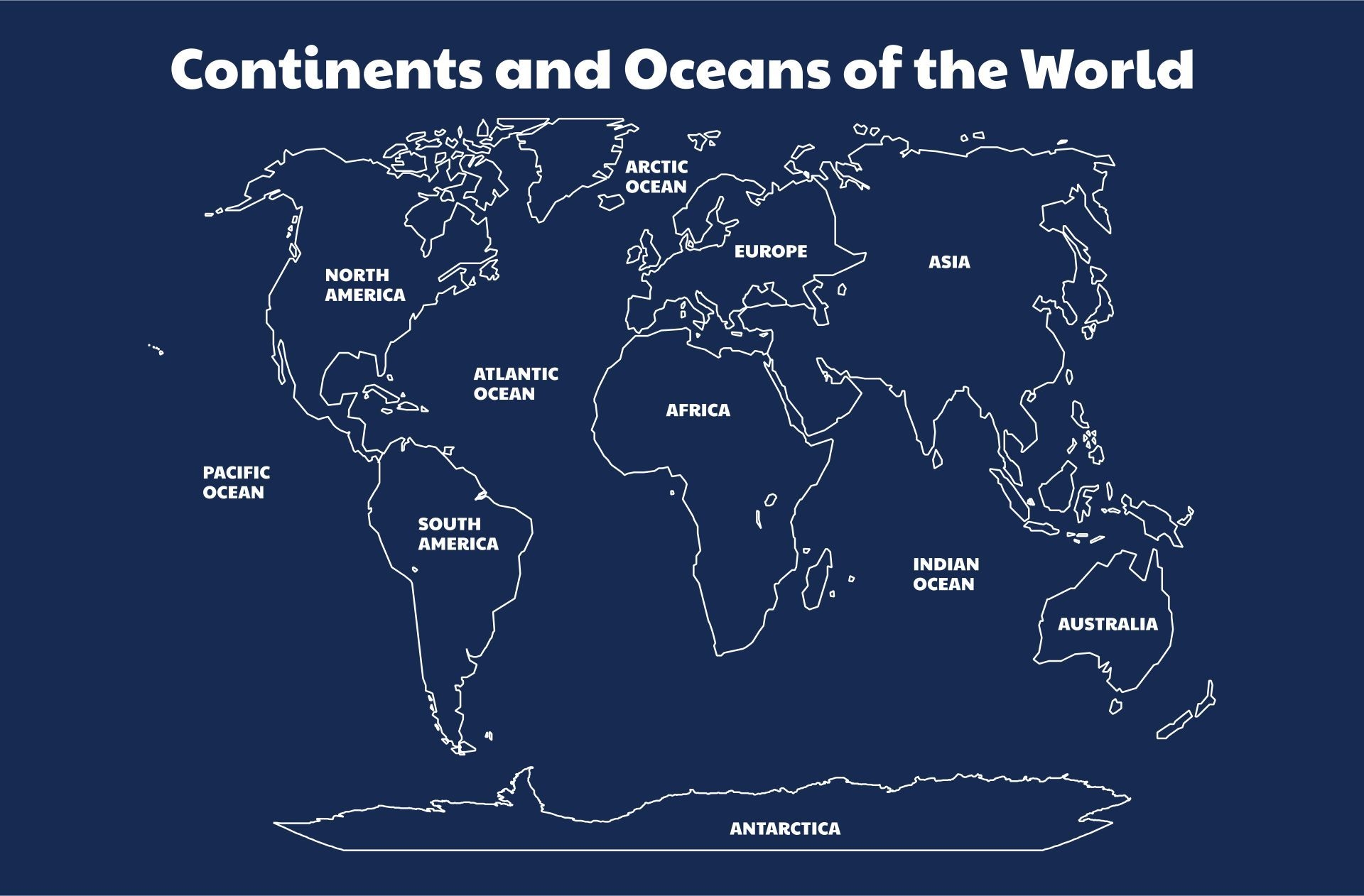 Continents And Oceans Map 10 Free PDF Printables Printablee