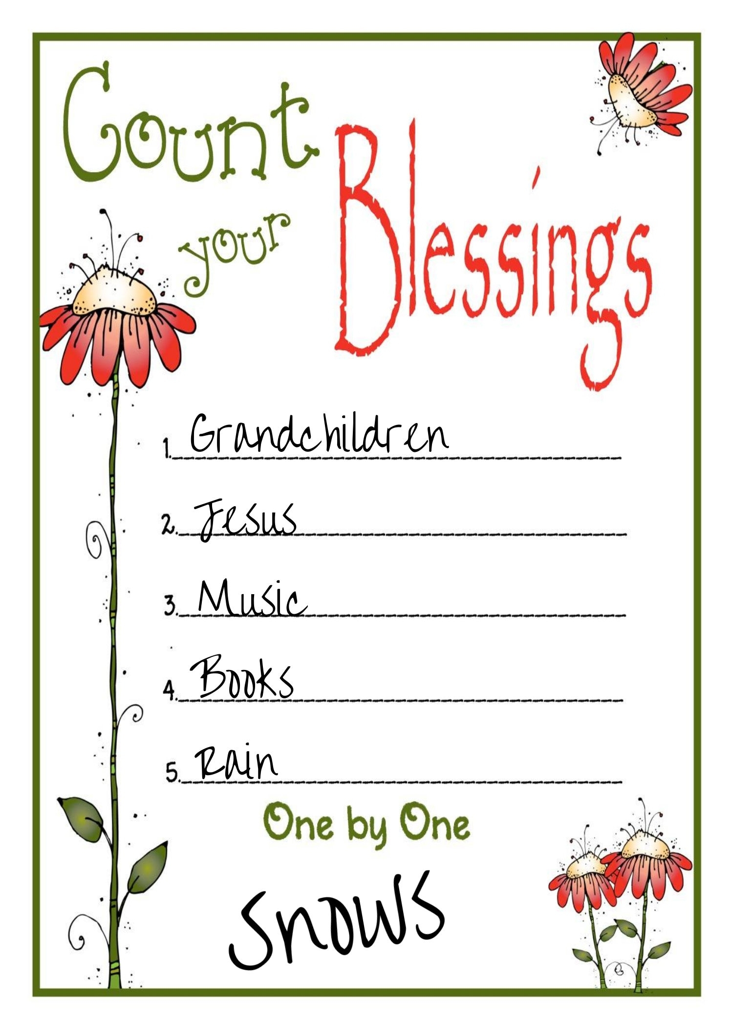 Count Your Blessings Template 4 Styles 2 Sizes frameable Project Idea editable printable great Gift thanksgiving Project gratitude thankful Etsy