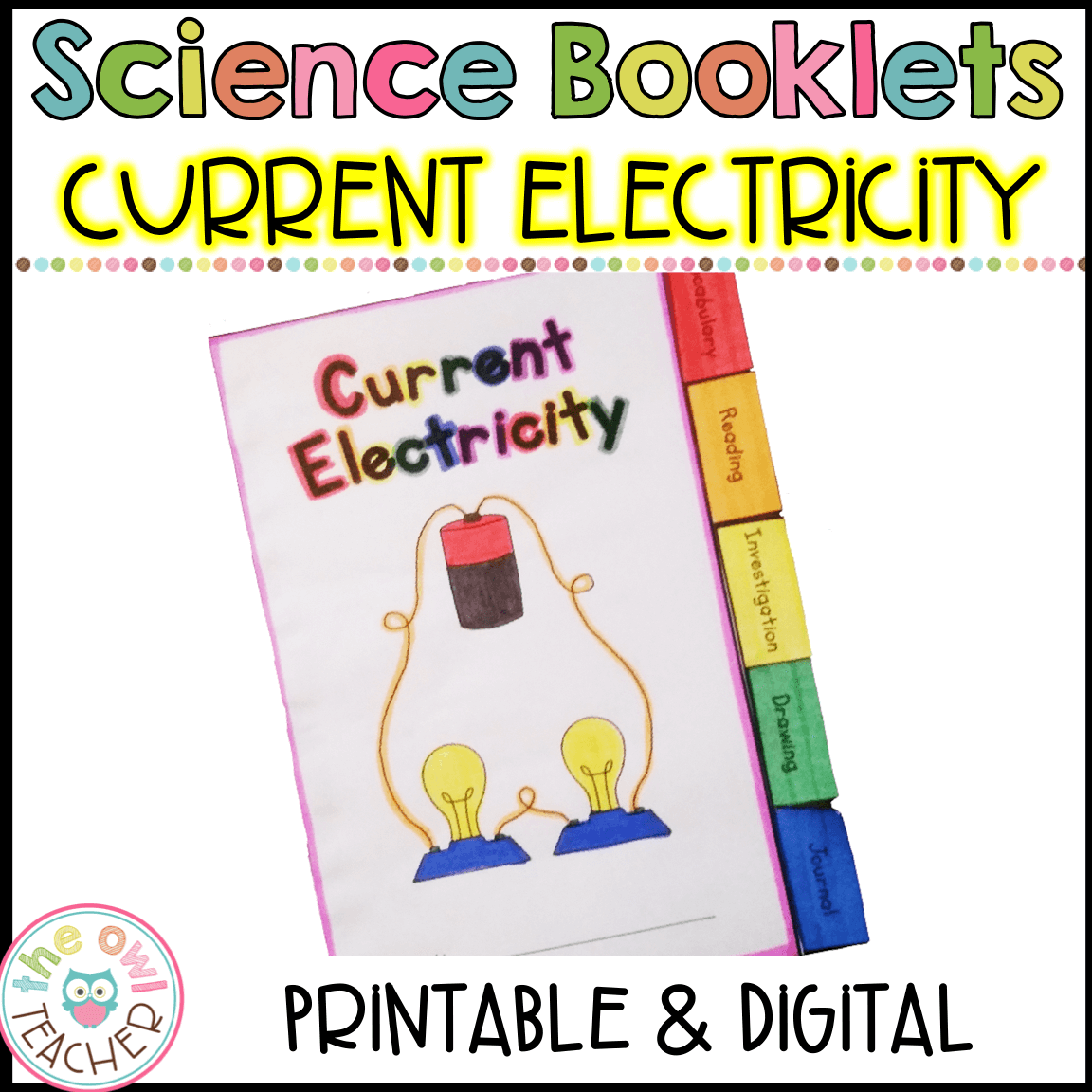 Current Electricity Investigation Booklet Printable Digital The Owl Teacher