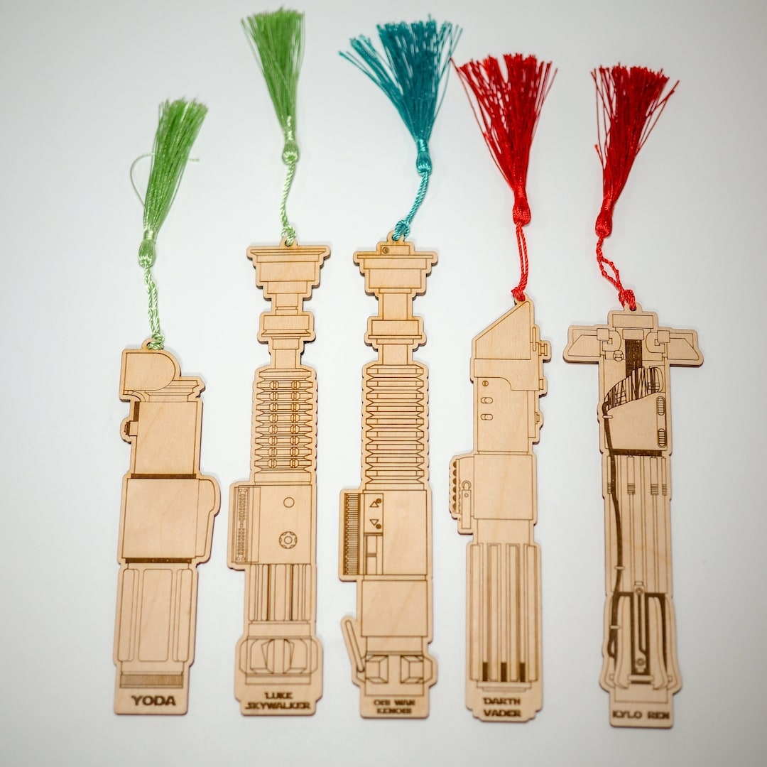 Custom Star Wars Lightsabers Set Bookmark Wooden Personalized Engraved Gift Unique Tassel Handmade Collectible Made In USA By Quetzal Studio Etsy