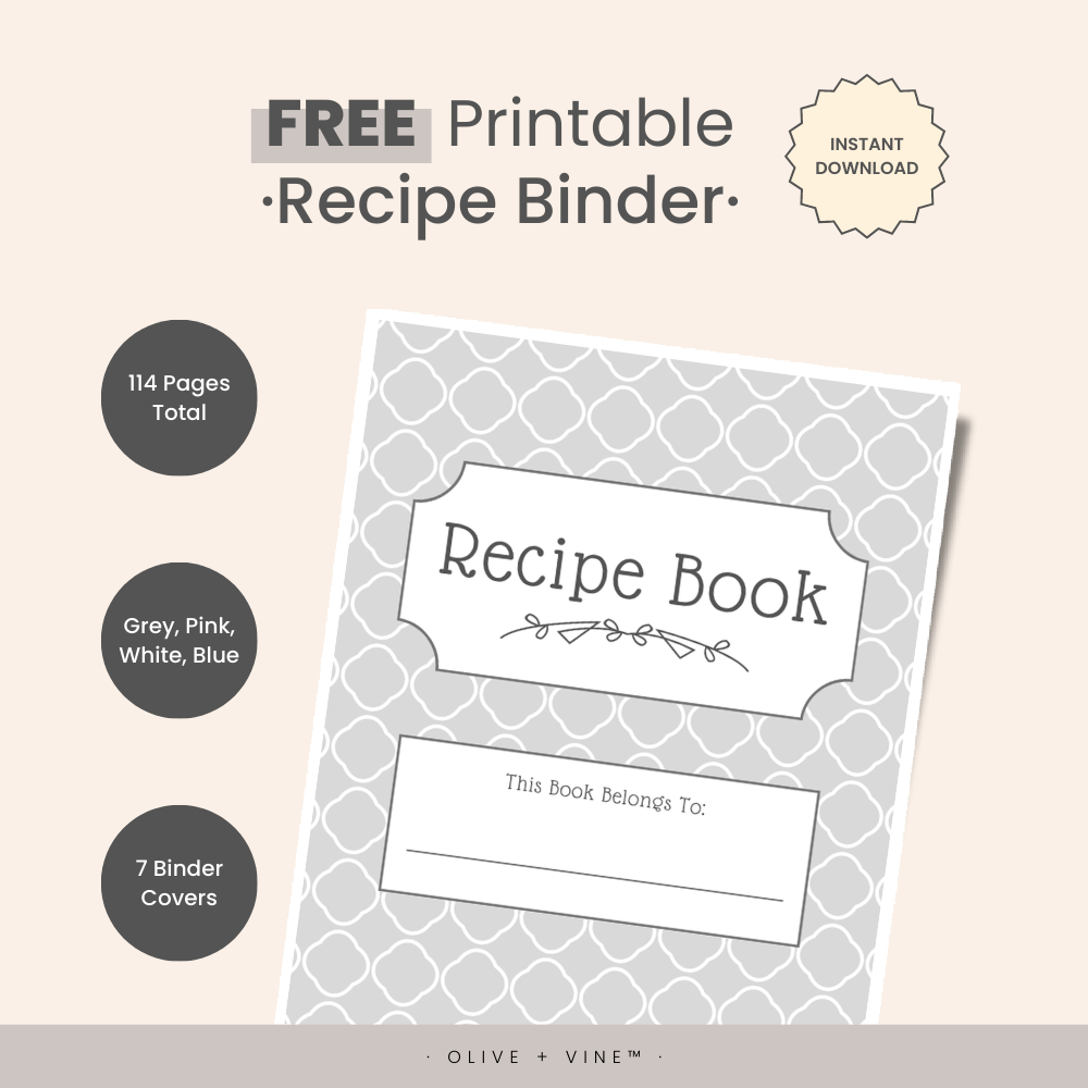 Free Printable Cookbook Divider Pages