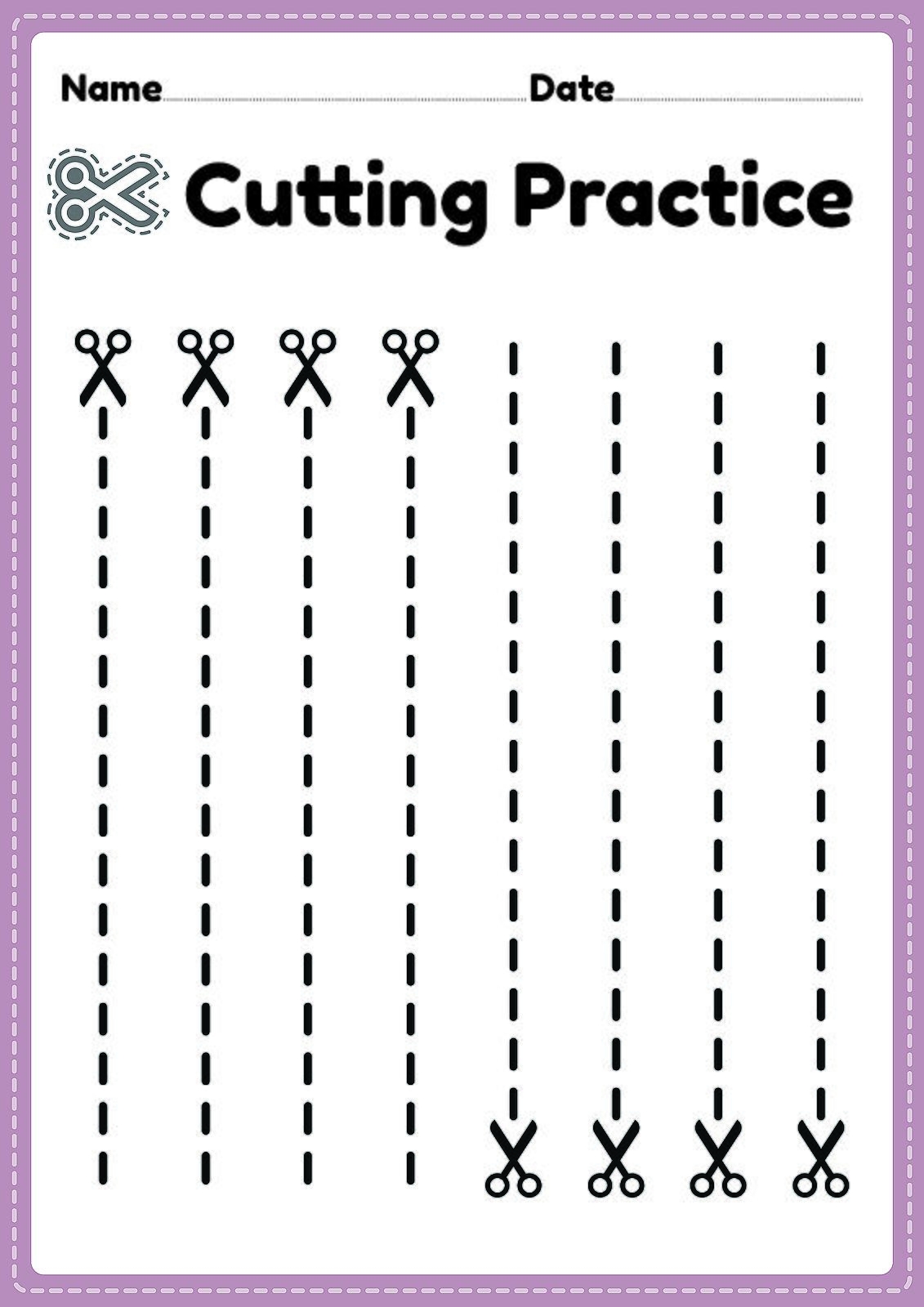 Free Scissor Skills Printable