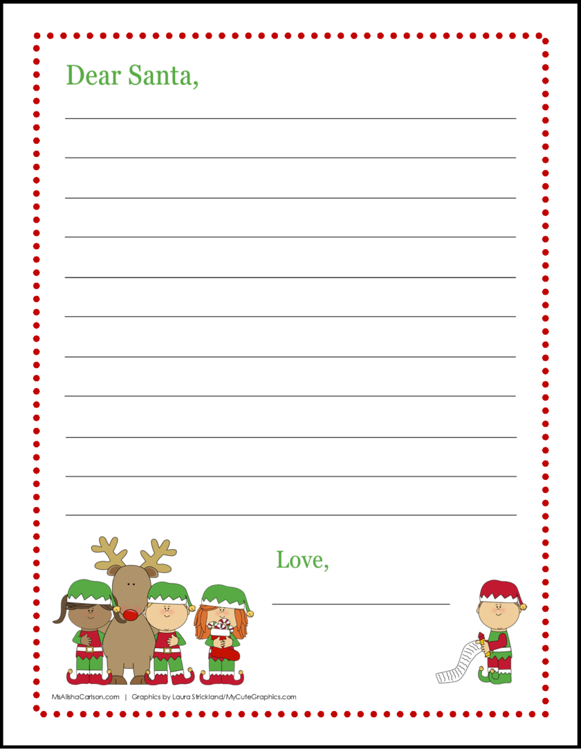 Dear Santa Stationery printables Ms Alisha Carlson