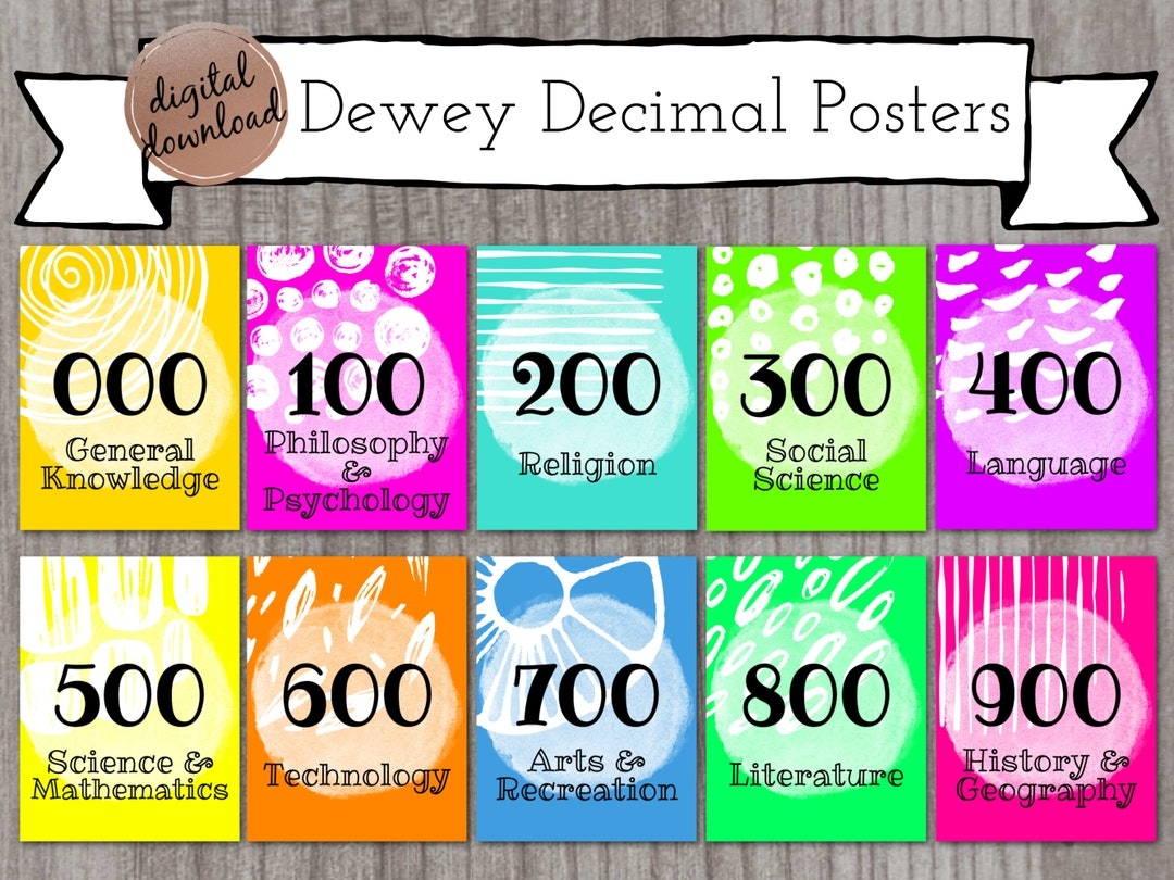 Dewey Decimal Printable Posters For Library Library Signs Library Ideas Call Number Dewey Decimal Signage INSTANT DOWNLOAD Etsy