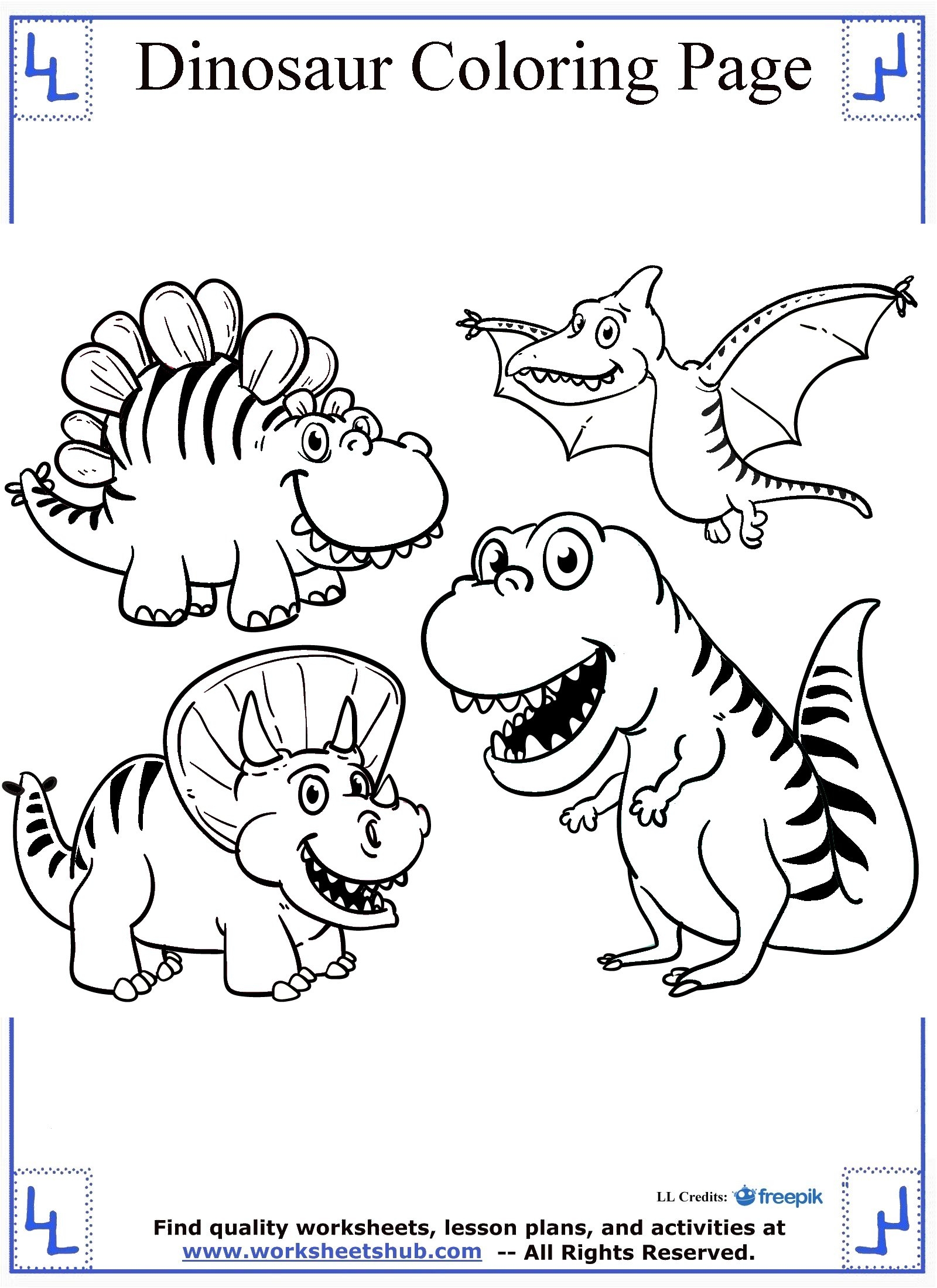 Dinosaur Color Printables Free