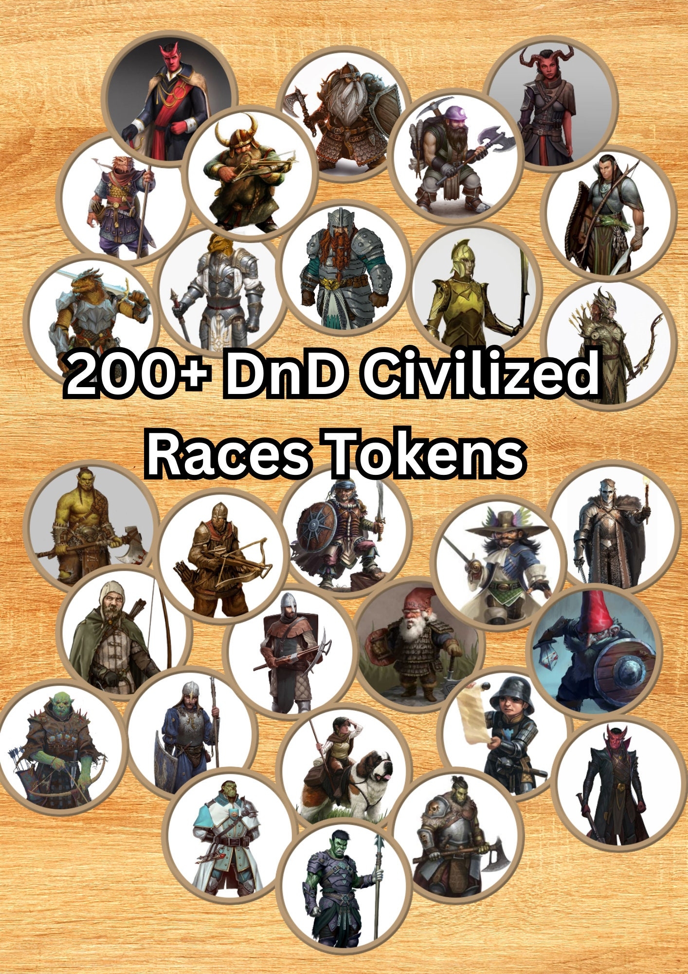 Dnd Tokens Civilized Races Pack 200 High quality Printable Tokens For Dungeons Dragons Roll20 Dm Tools Dungeon Master Resources Etsy