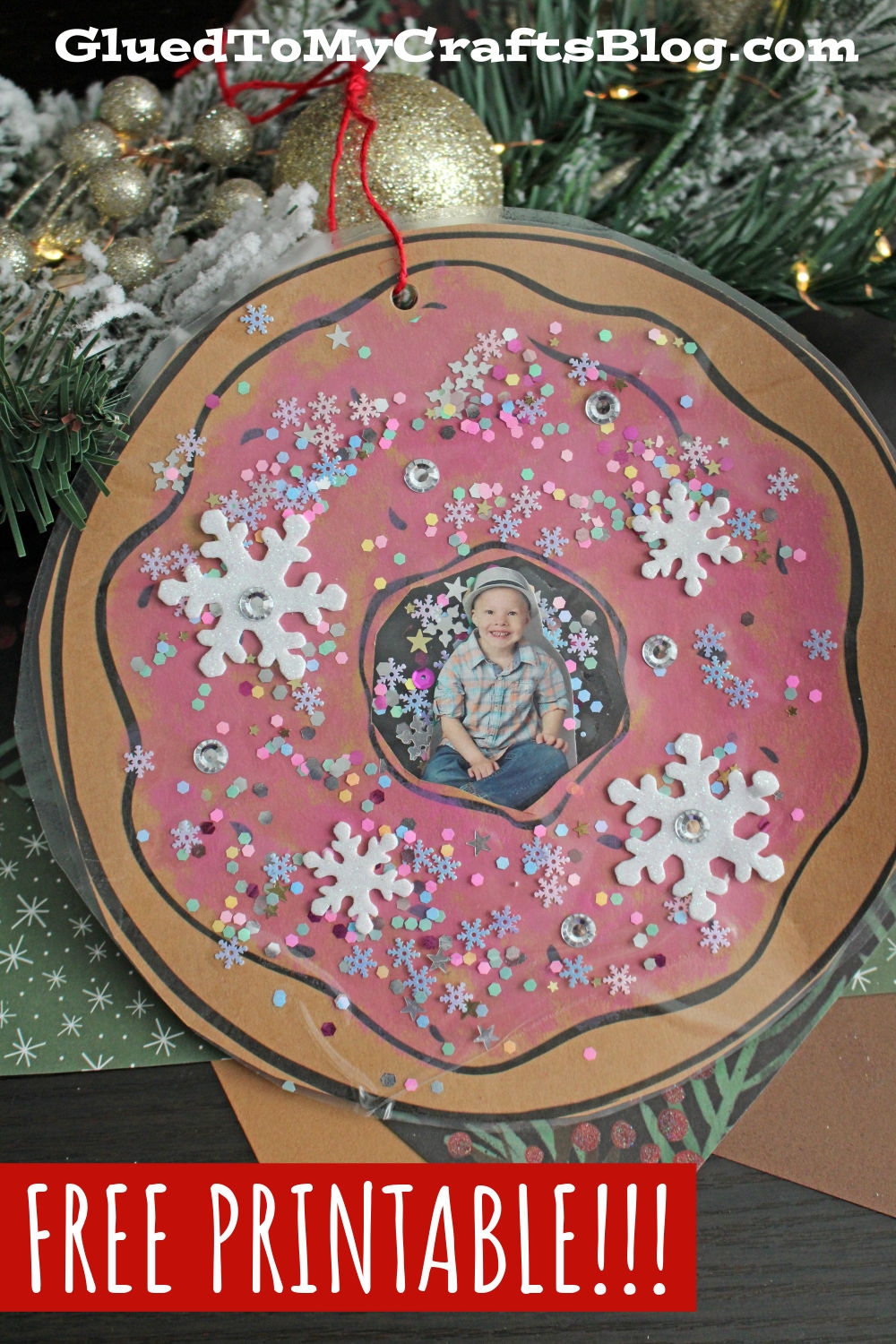 Donut Picture Frame Ornament For Christmas Glued To My Crafts