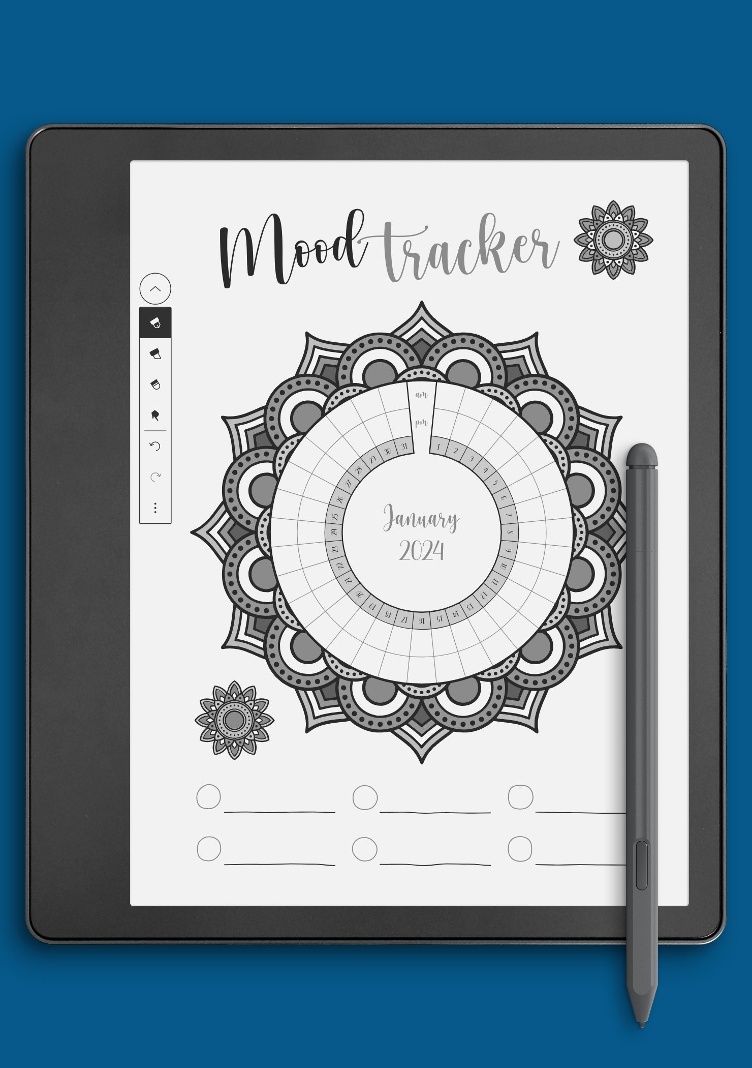 Download Printable Mandala Mood Tracker Template PDF