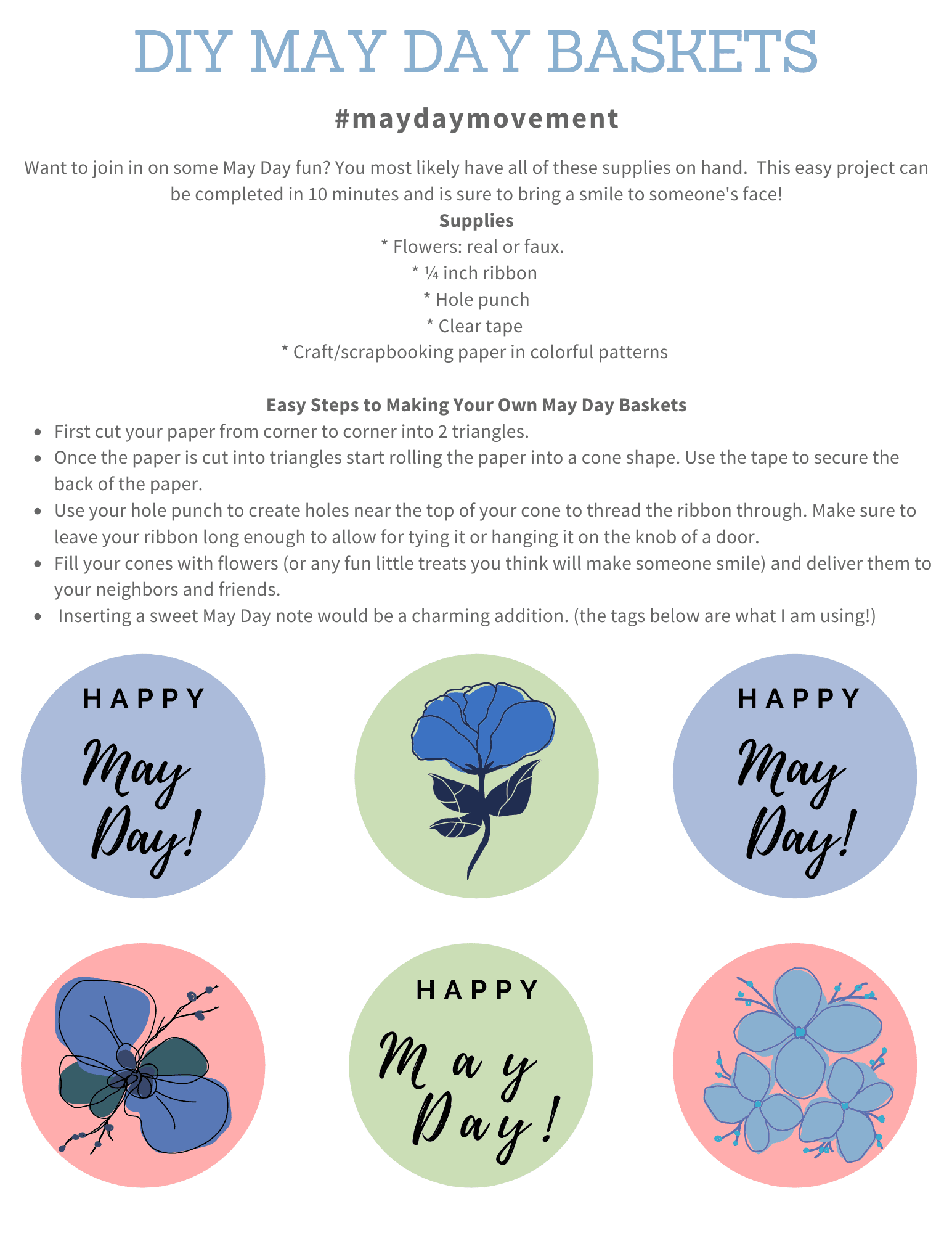 Easy DIY Paper May Day Baskets Grow Beauty With Ease