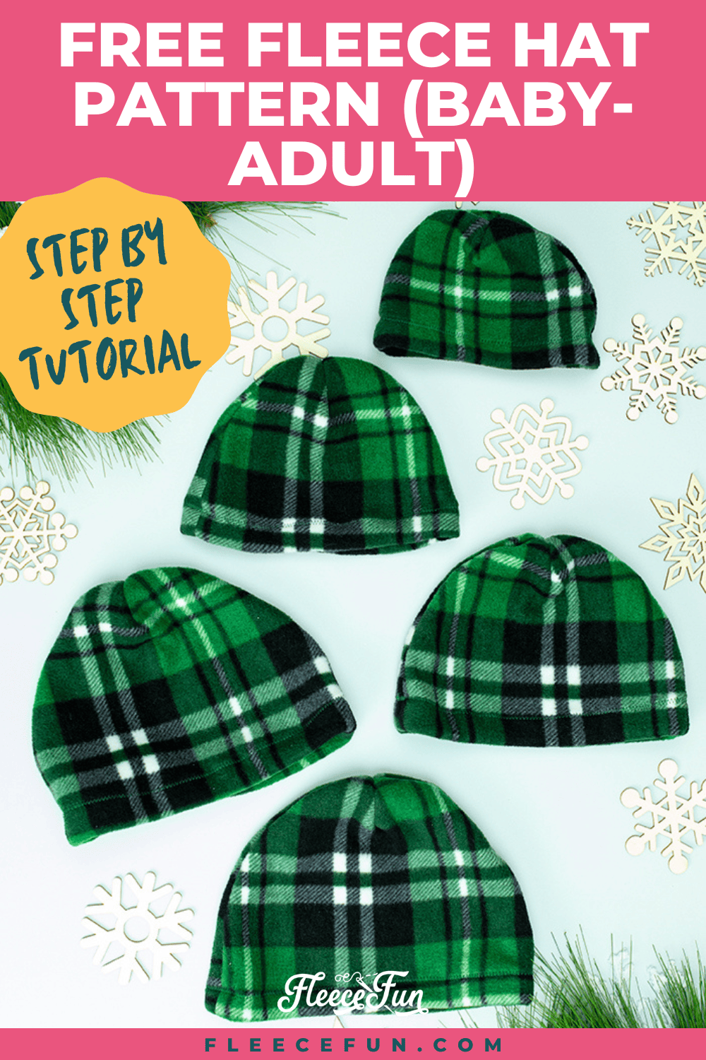 Easy Fleece Hat Free Pattern With Video Tutorial Fleece Fun