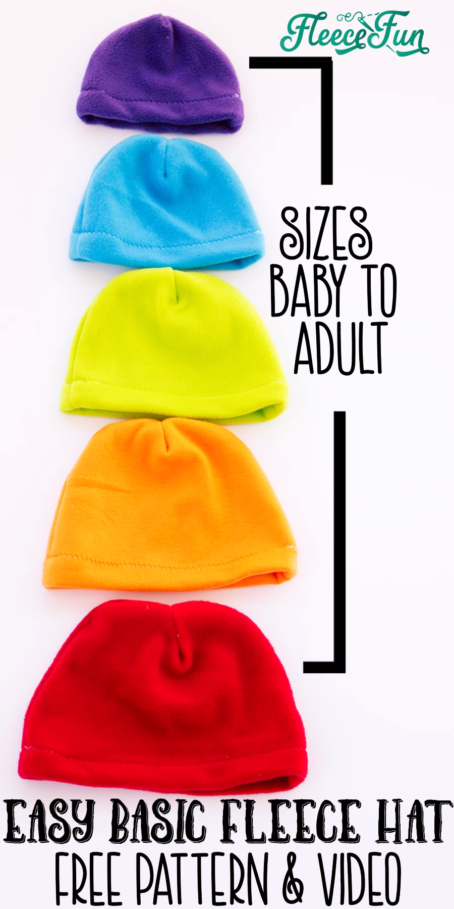 Easy Fleece Hat Free Pattern With Video Tutorial
