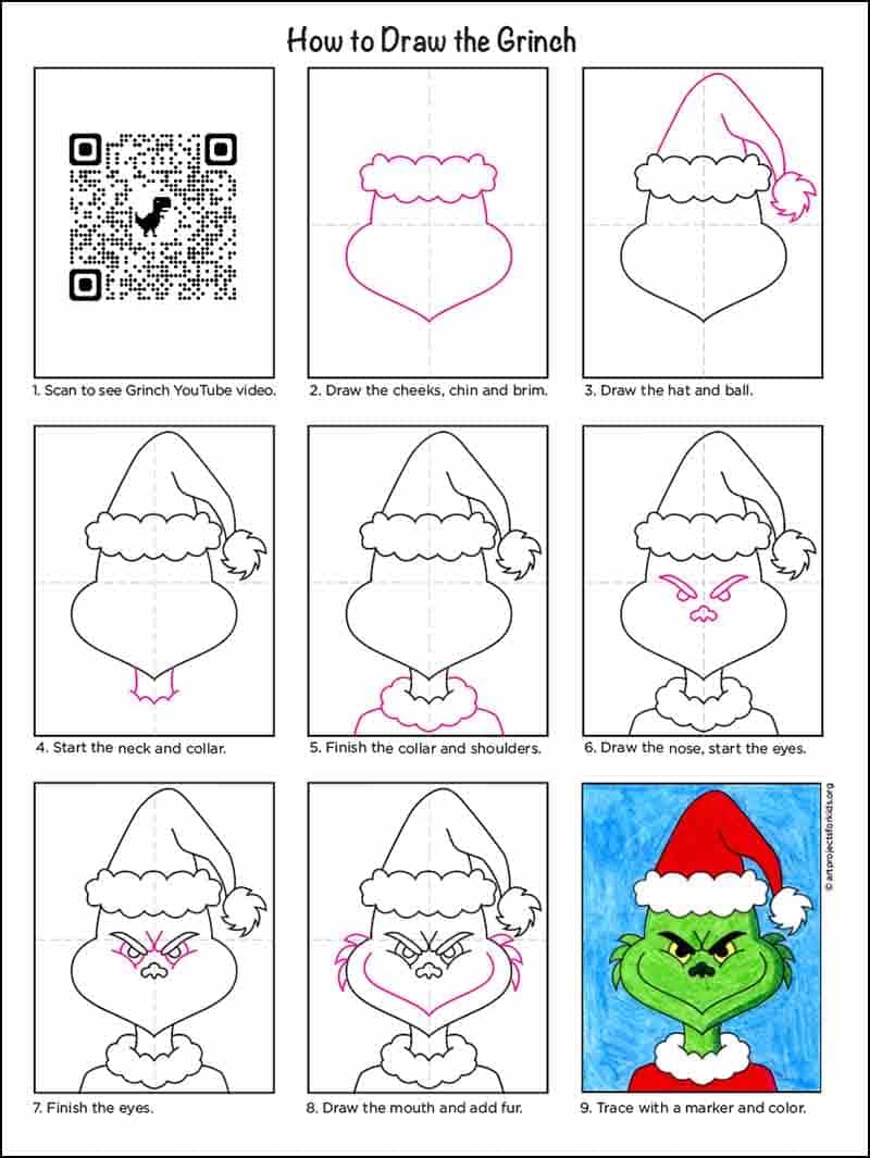 Free Drawing Christmas Grinch Printables
