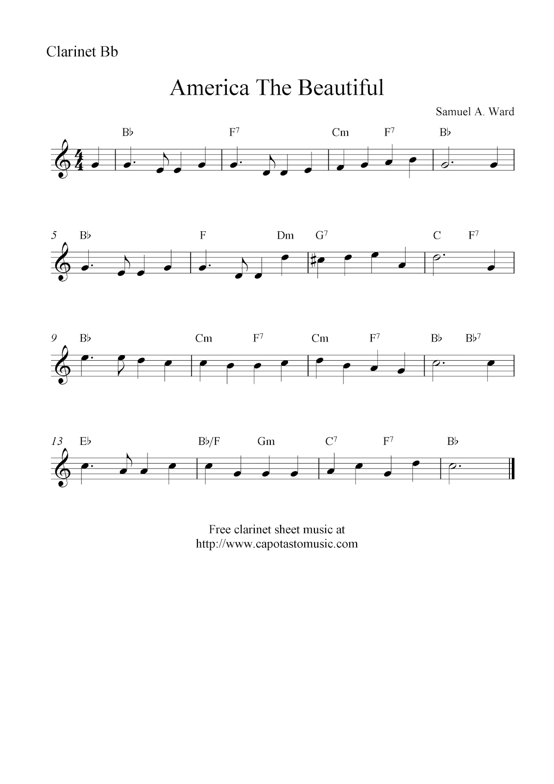 Free Printable Clarinet Sheet Music