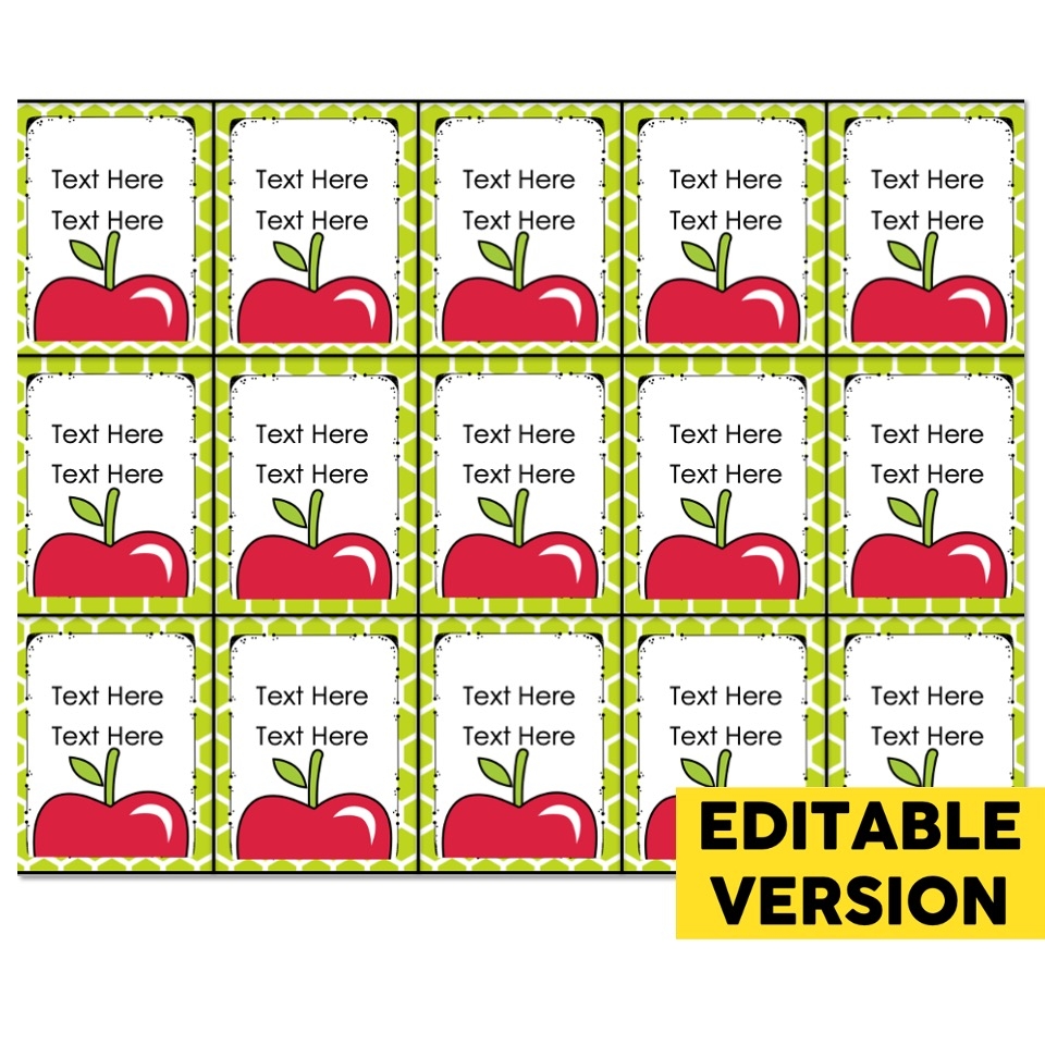 Editable Brag Tags School Images Apple Lucky Little Learners