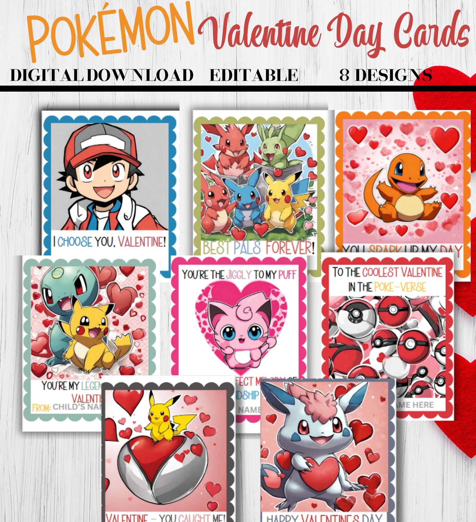 Editable Pokemon Valentine Day Cards Boys Valentine Printable Pokemon Valentine Cards Valentine Cards For Kids Valentine Printable Etsy